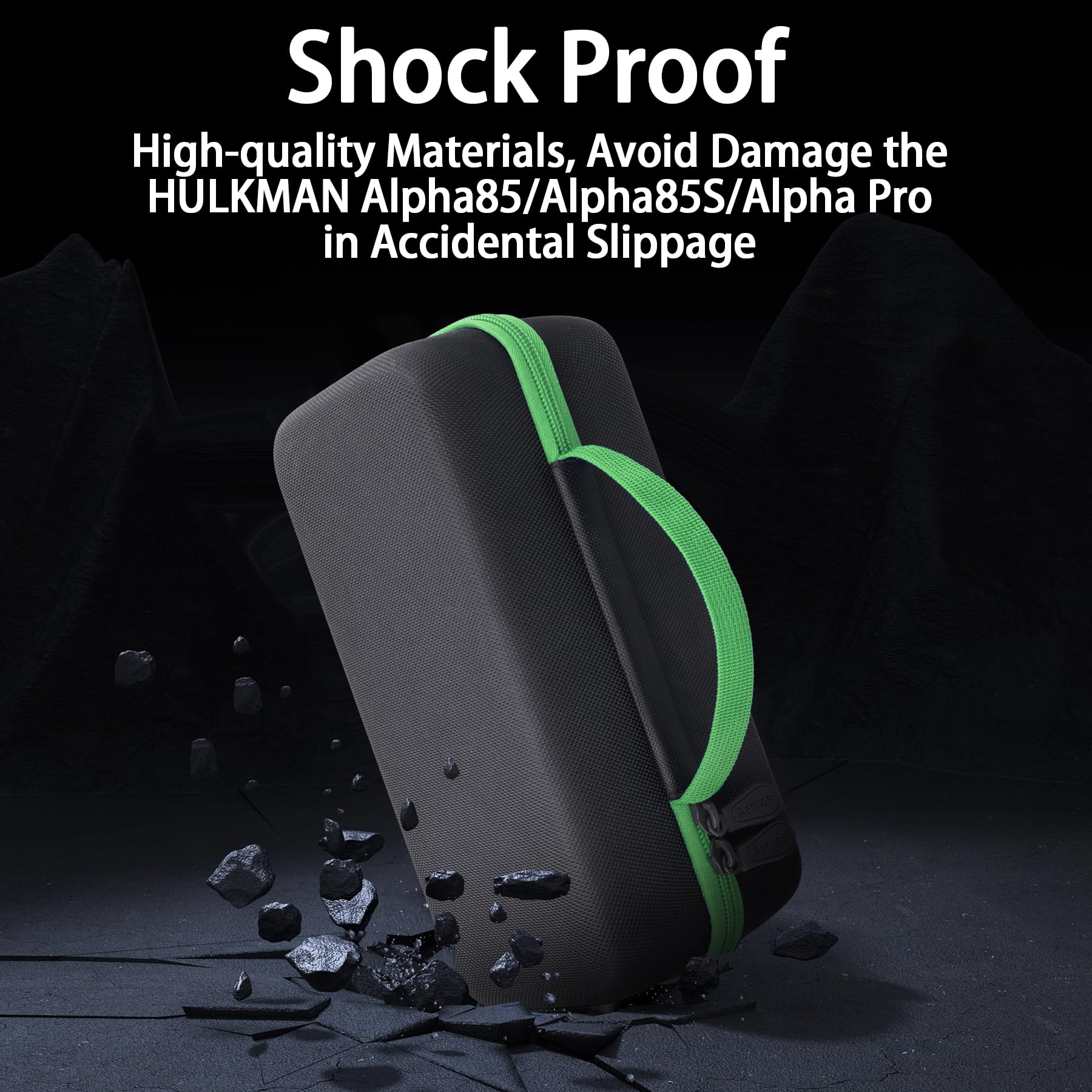 Aenllosi For Hulkman Alpha85/Alpha85S/Alpha Pro Jump Starter Hard Carrying Case, Black+Green (Case Only)