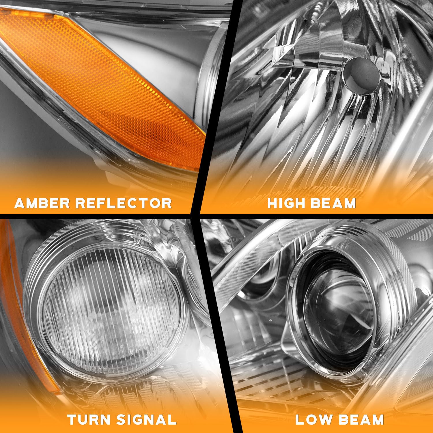 Weelmoto Anti-Fogging Headlights Assembly For 2007-2009 Toyota Camry, Headlights For 2007 2008 2009 Toyota Camry Us Version Replacement Headlamp