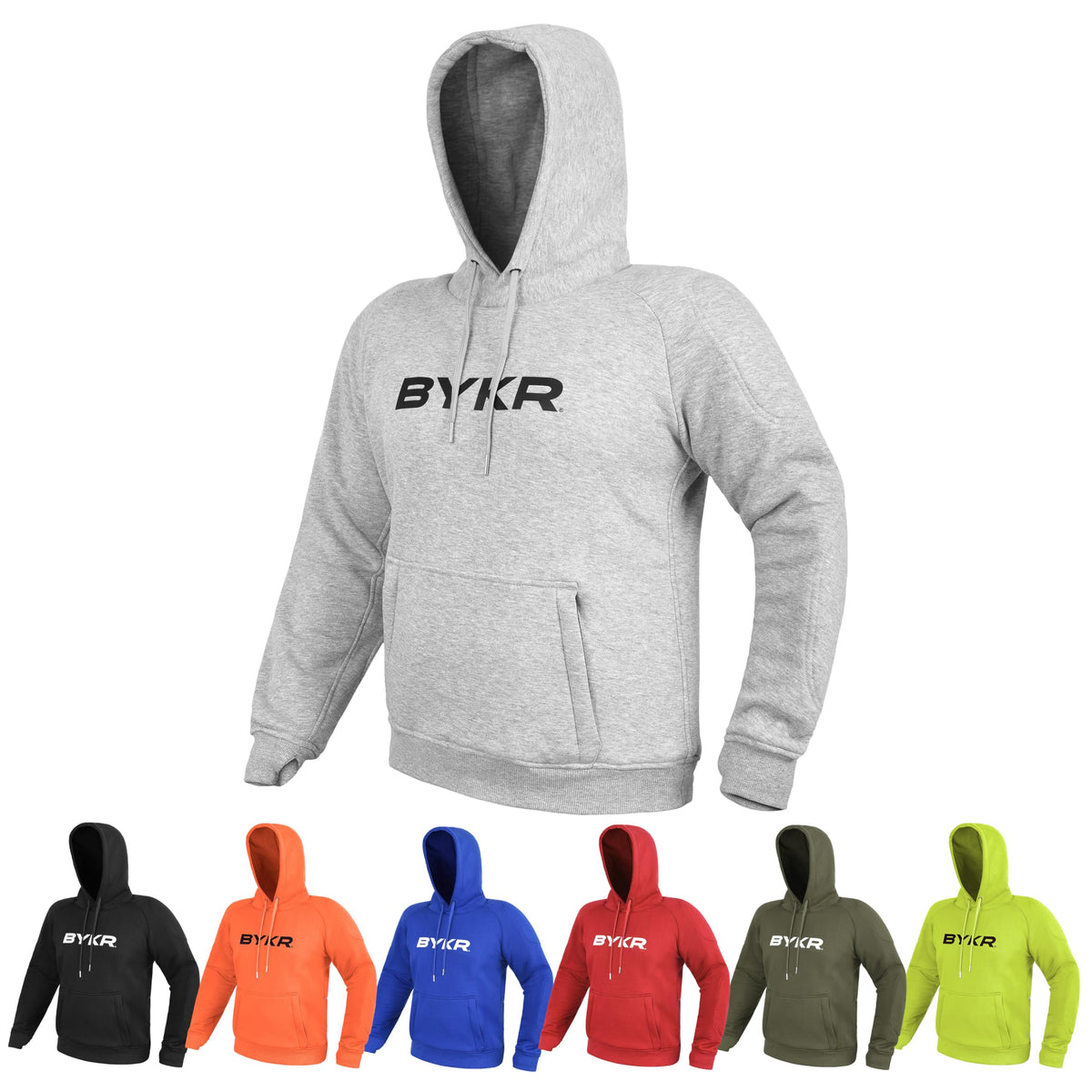 BYKR Motorcycle Hoodie for Men & Women Biker Motorcycle Jackets Breathable Motorbike Riding Sweatshirt All Weather CE Armored (G