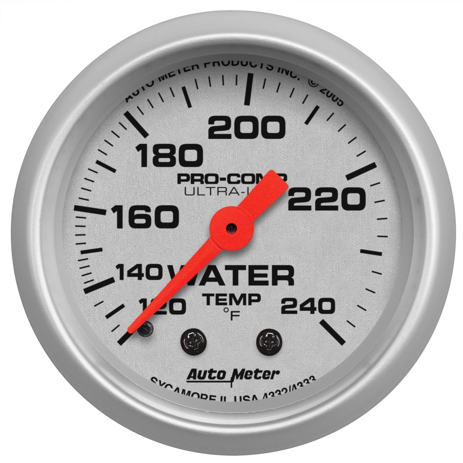 Auto Meter 4332 Ultra-Lite Mechanical Water Temperature Gauge , 2 1/16