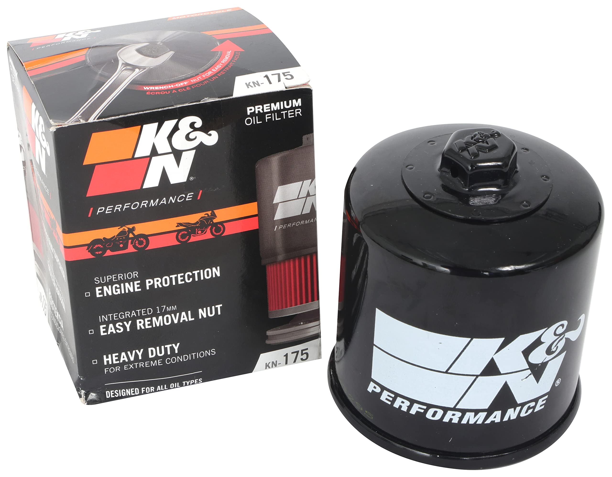K&N Motorcycle Oil Filter: High Performance, Premium, Designed to be used with Synthetic or Conventional Oils: Fits Select India