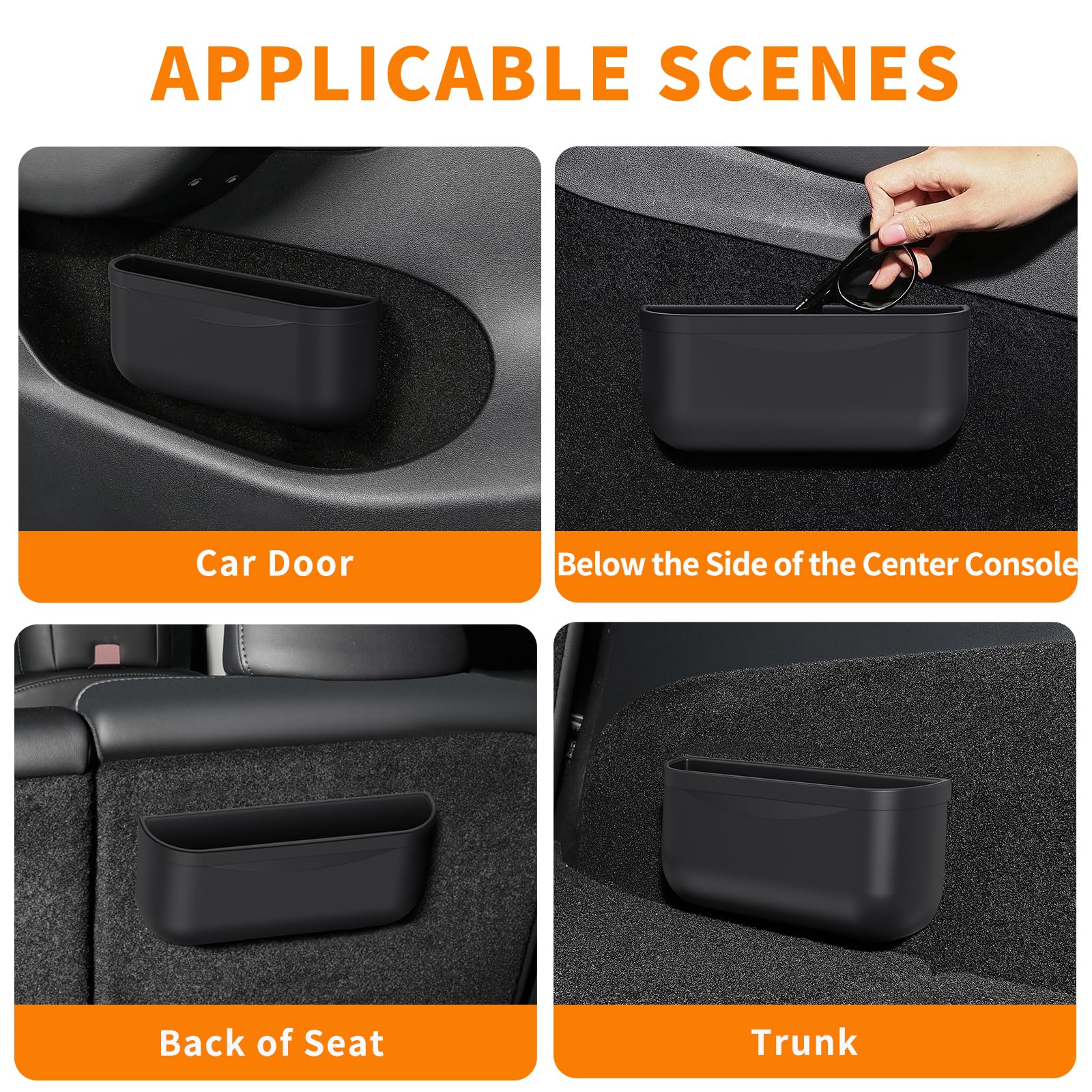 Evfitus For Tesla Model 3 Model Y Accessories Center Console Organizer Tray Storage Box Silicone Hook Sunglasses Coin Holder For