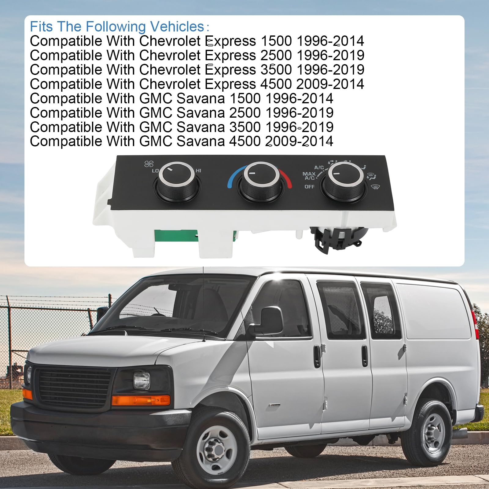 Dicmic Front A/C Heater Climate Control Module Compatible With 1996-2014 Chevrolet Express 1500 Gmc Savana 1500 1996-2020 Chevro
