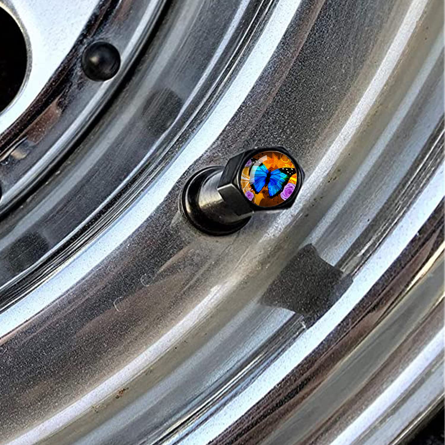 Metal Car Wheel Tire Valve Stem Caps 4 Pack Aluminum Car Tire Air Valve Caps For Cars, Trucks, Bikes, Motorcycles, Bicycles, Cor
