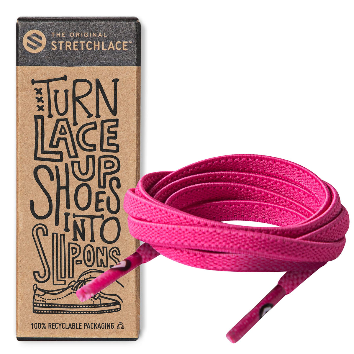 The Original Stretchlace - Flat Elastic Shoelaces, Stretch Shoe Laces For Adult Sneakers, Stylish Shoe Laces For Elderly, Kids,