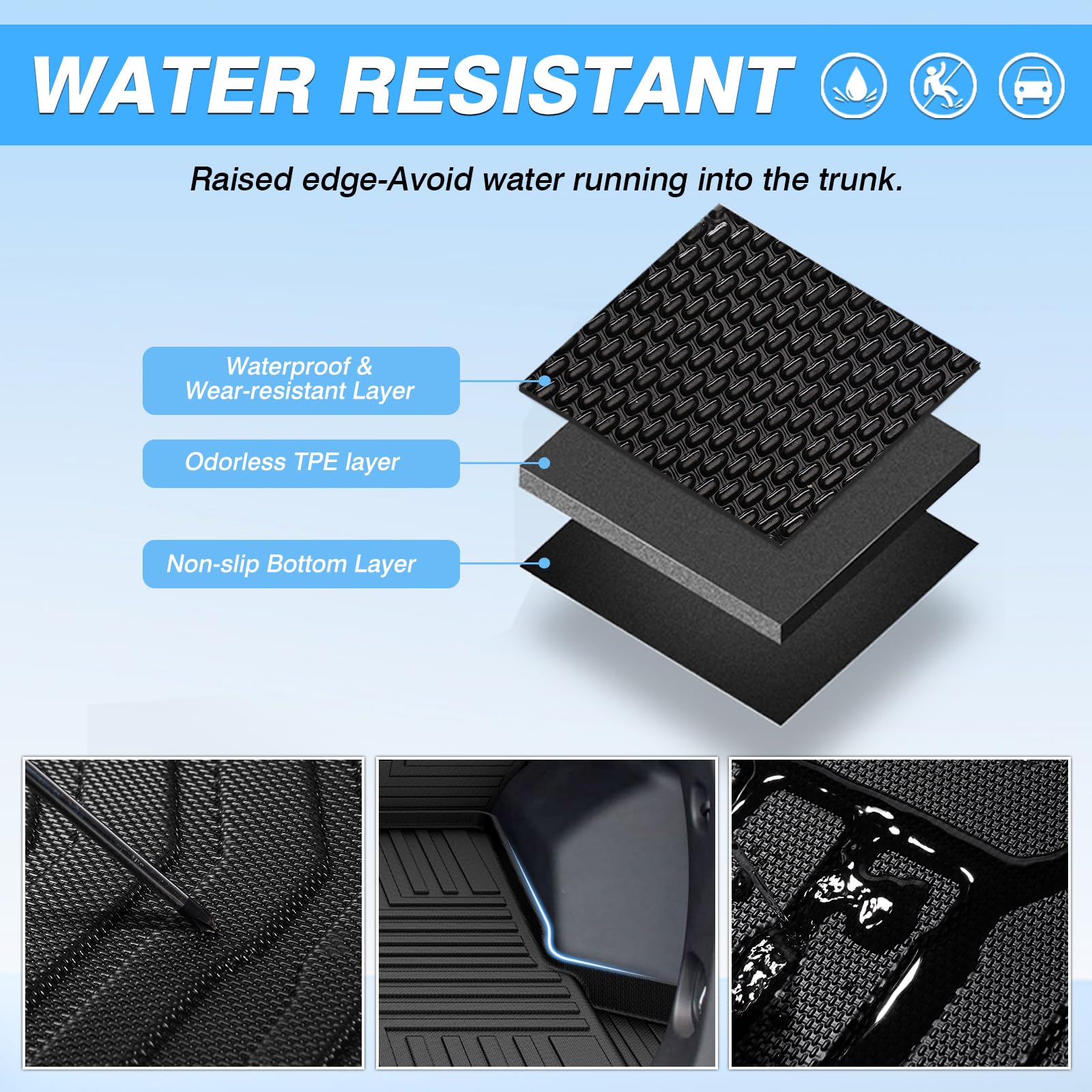 Powerty Cargo Liner & Backrest Mat For 2018-2024 Chevrolet/Chevy Equinox Accessories Rear Trunk Mat Seat Back Cover Tpe All Weat