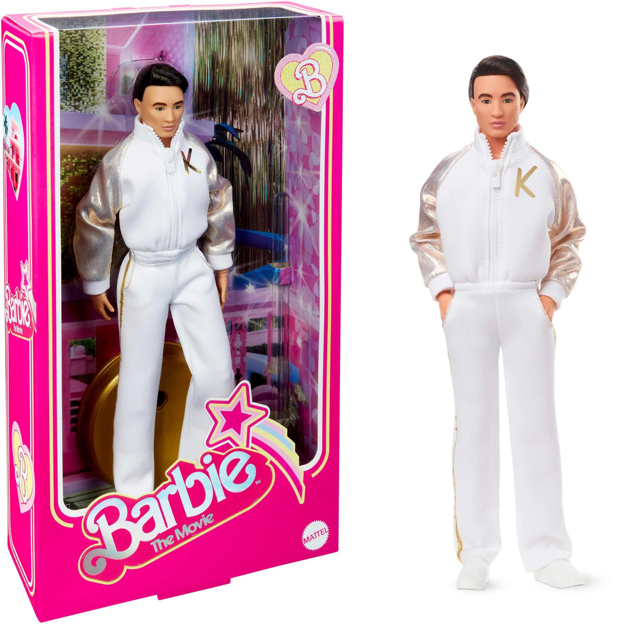 Barbie The Movie Signature Ken In White And Gold Tracksuit Exclusive Doll Hpk04 Gold,White