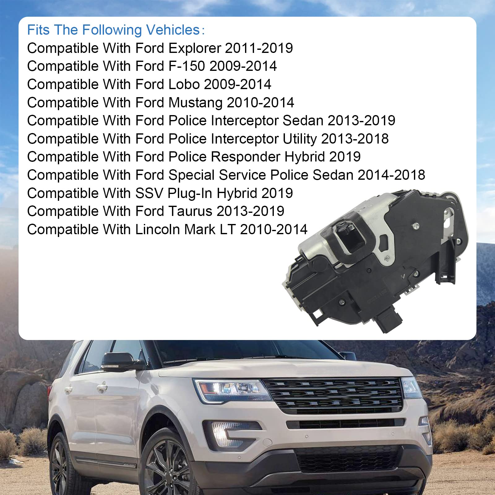 Dicmic Front Right Passenger Side Door Lock Latch Actuator Compatible With 2011-2019 Ford Explorer 2009-2014 Ford F-150 2010-201