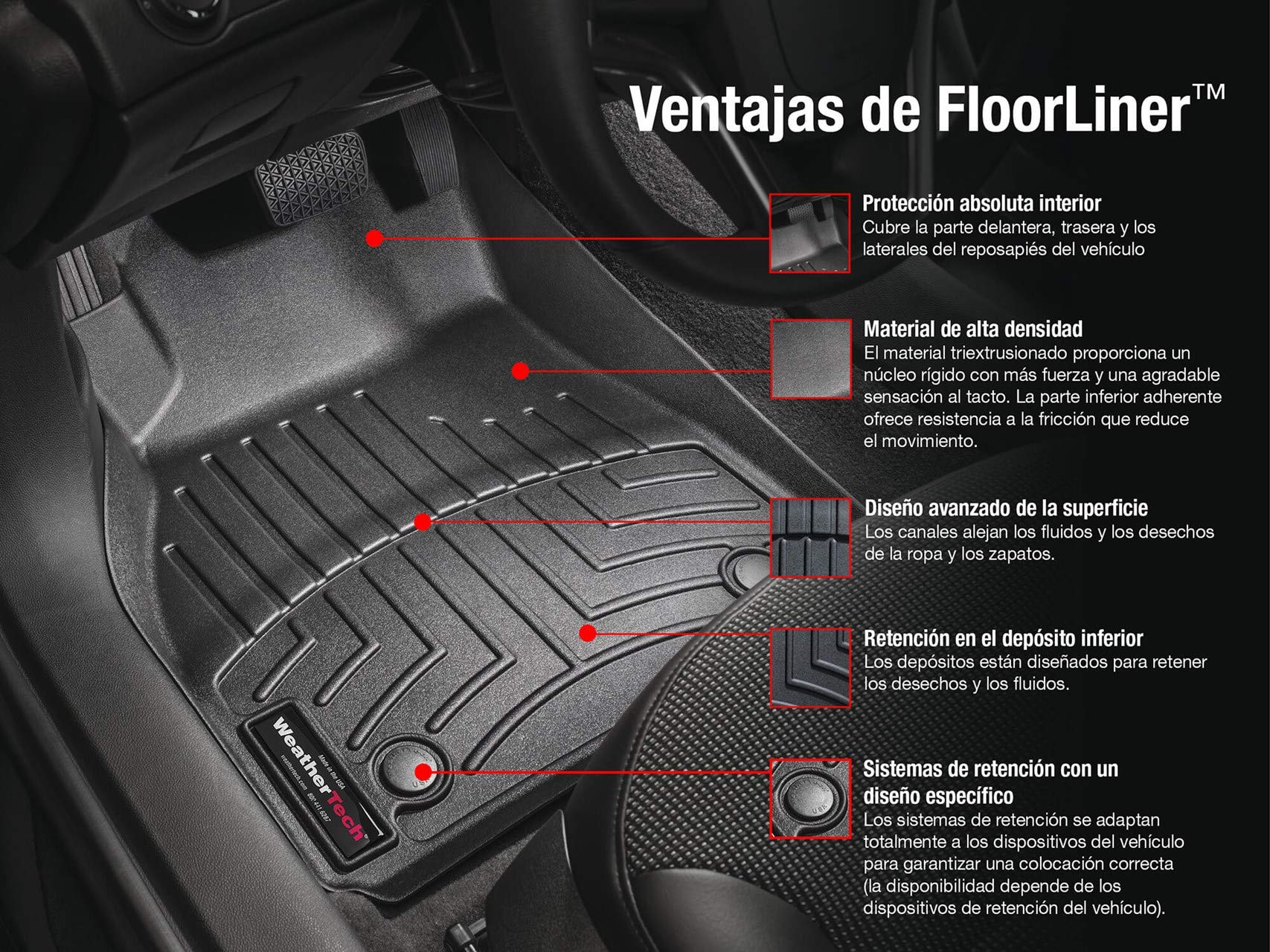Weathertech Custom Fit Floorliners For Honda Cr-V, Cr-V Hybrid - 1St & 2Nd Row (441110-1-2), Black