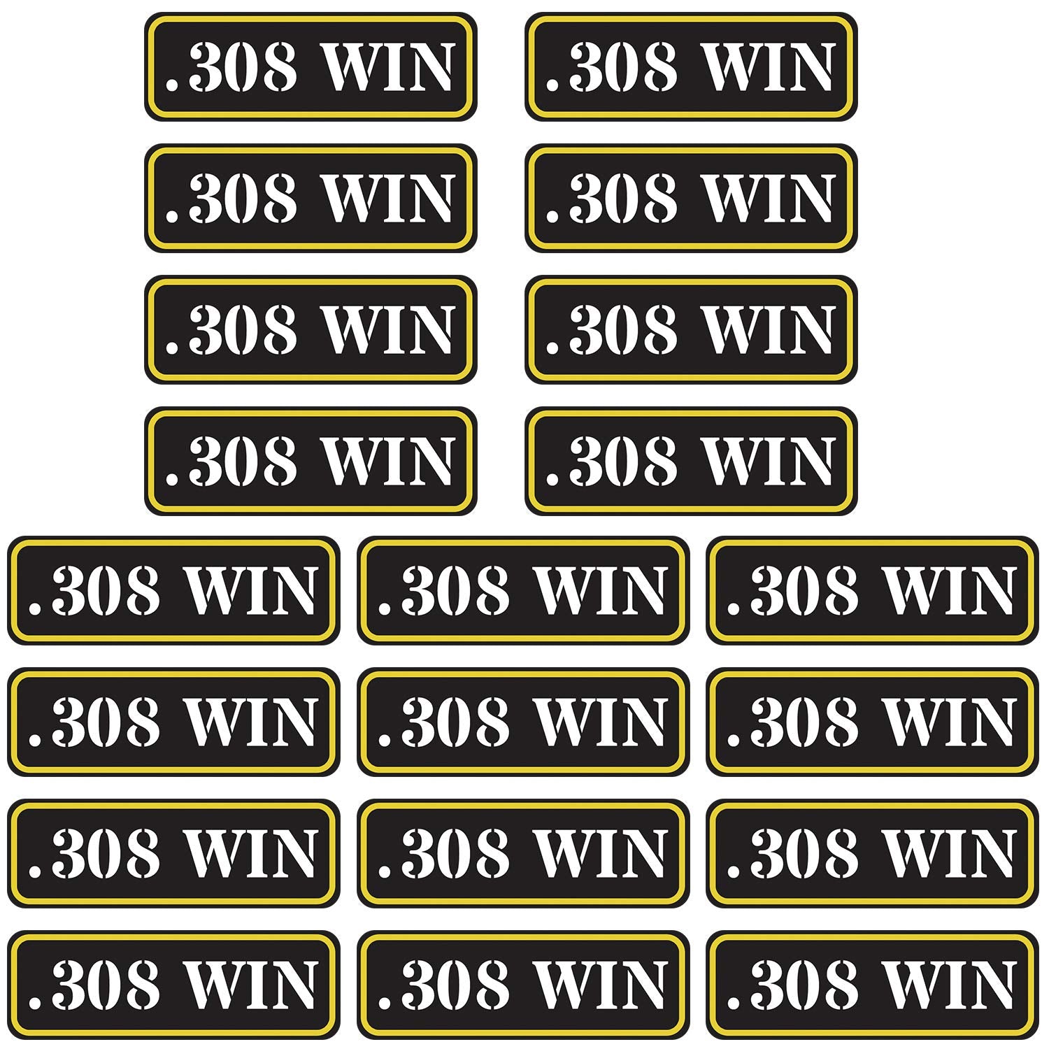 Aolamegs Ammo Can Vinyl Sticker Set Decal Label For Cans Cases Boxes .22 .223 .308 9Mm .380 .45 5.56 7.62 12Ga 300Blk (20 Pack/.