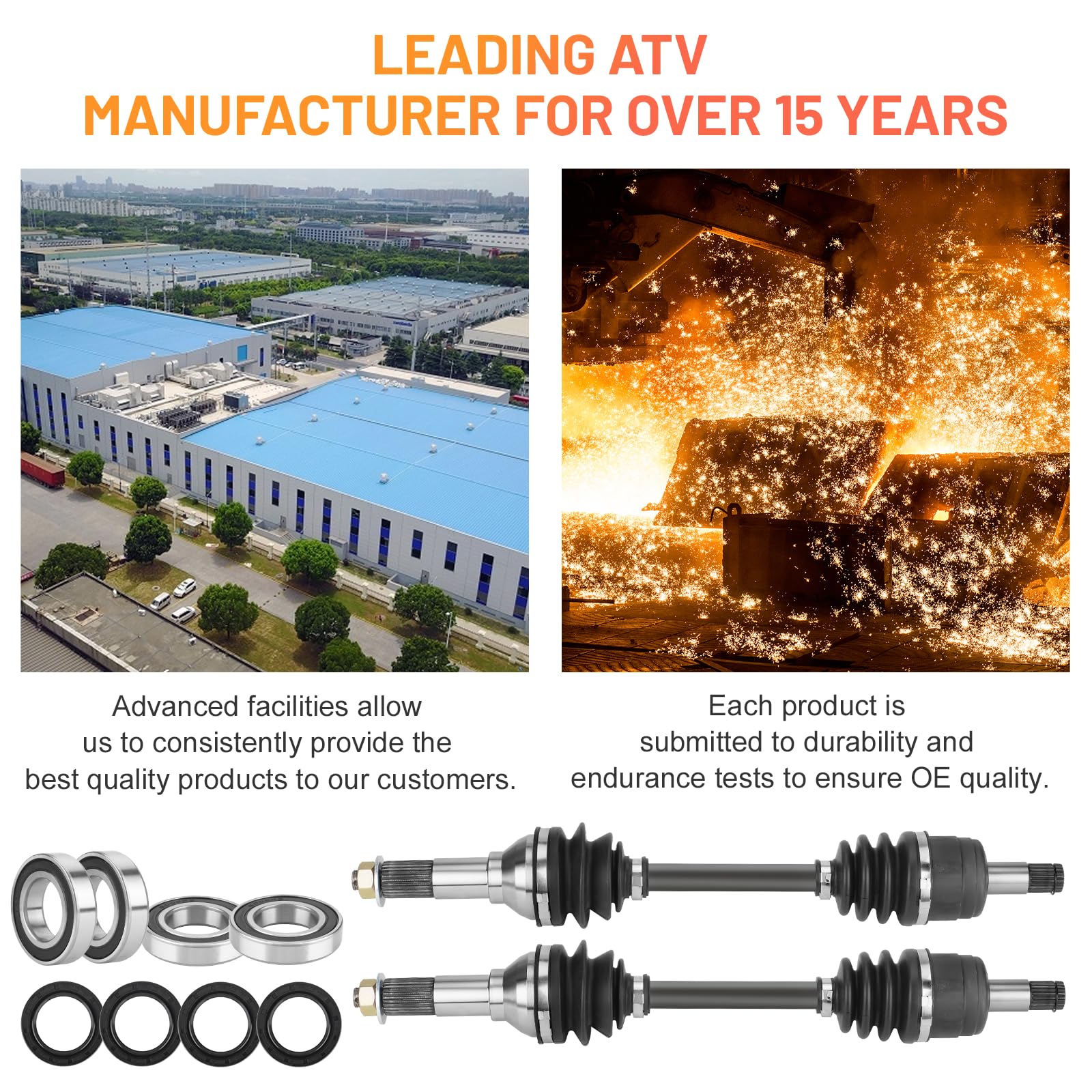 Front Left & Right CV Axle Shaft with Wheel Bearing for Yamaha Grizzly Bruin 350 400 Kodiak Wolverine 450 4x4 2003 2004 2005 200