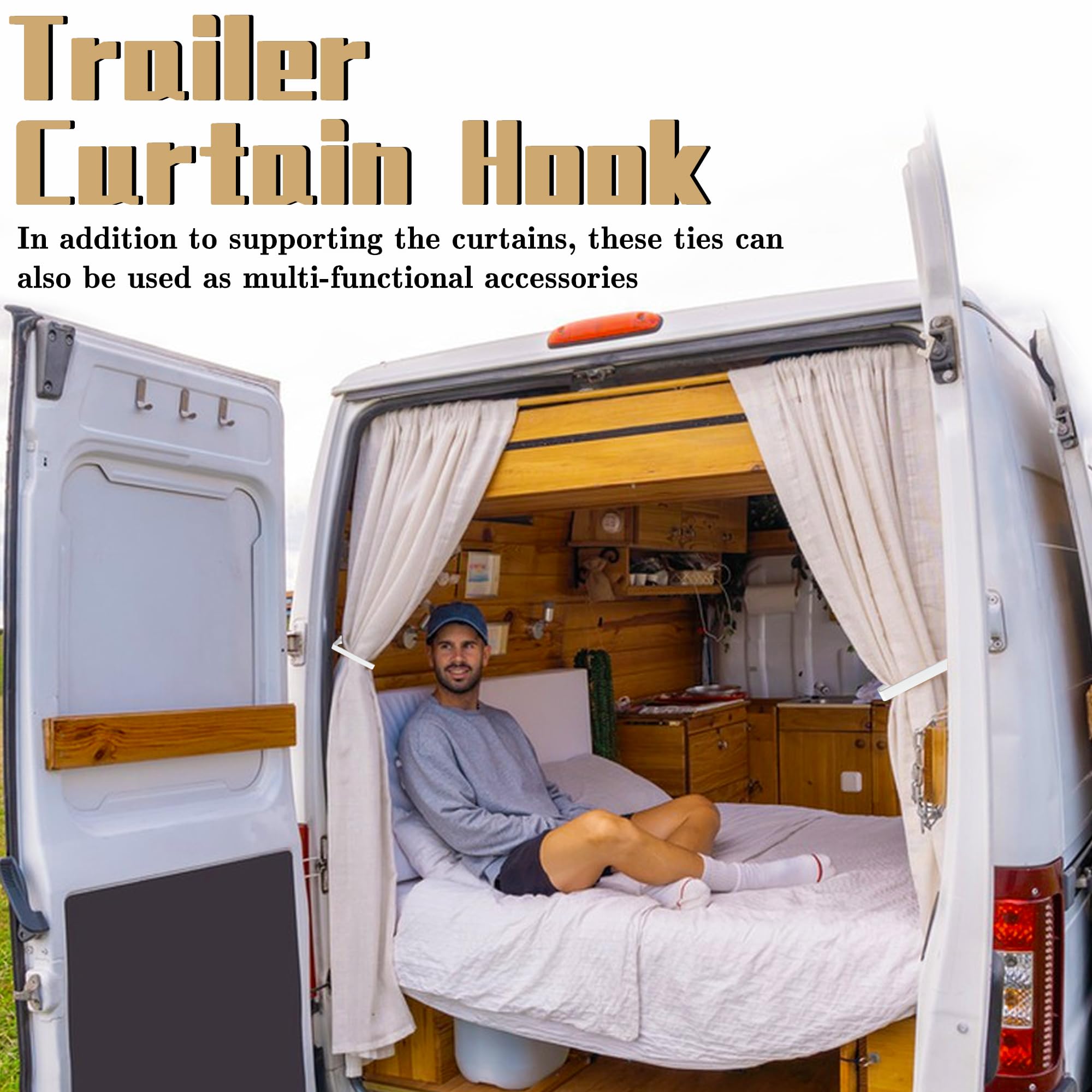 RunNico 8 Packs RV Side Curtain Hold Down, RV Curtain Retainer, RV Window Covering Holdback for Outdoor Camping Bedroom and Bath