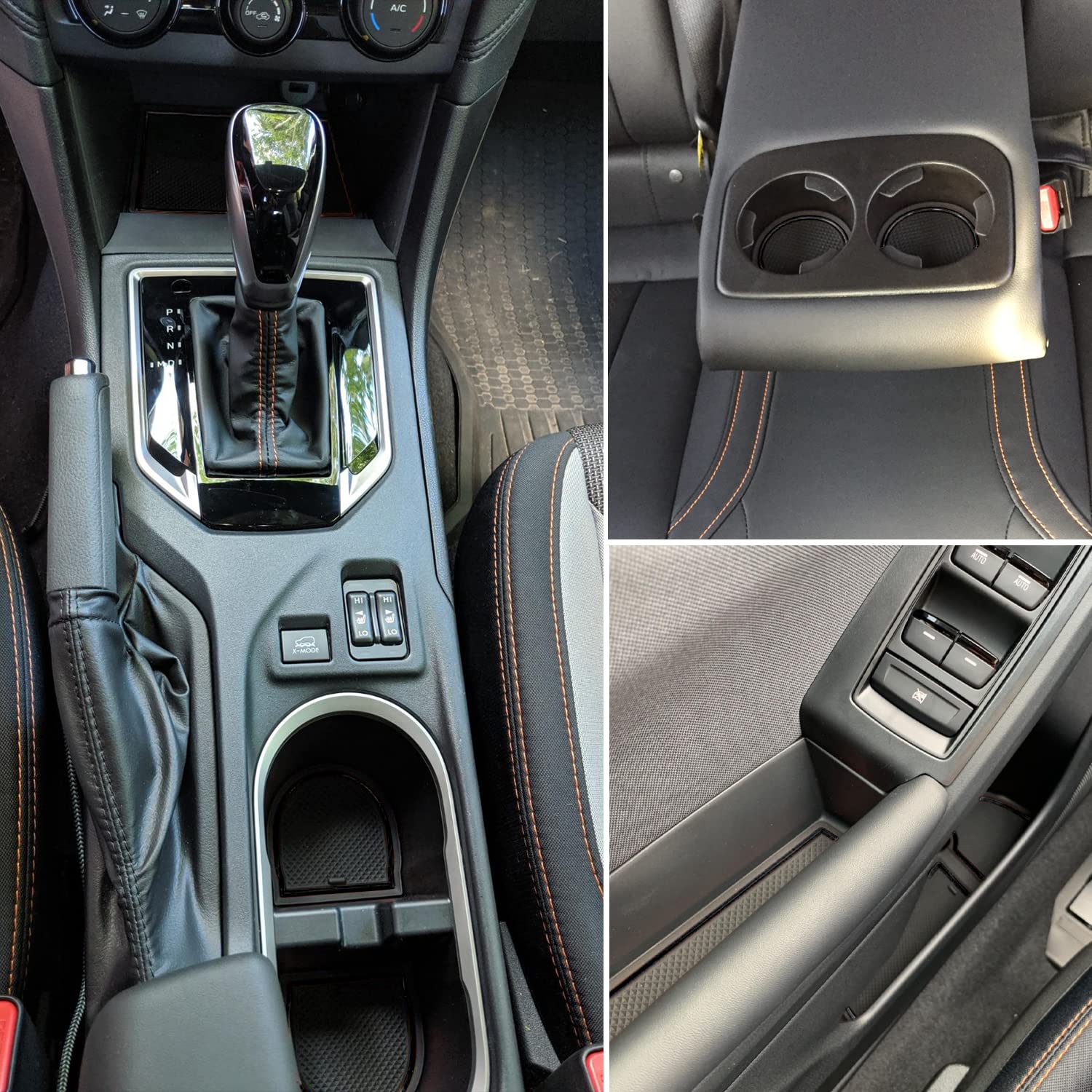 Mochent Cup Holder Insert For Subaru Crosstrek 2023 2022 2021 2020 2019 2018 And For Subaru Impreza 2017-2023 Center Console Mat Non-Slip Door Pocket Liners Interior Accessories (Black)