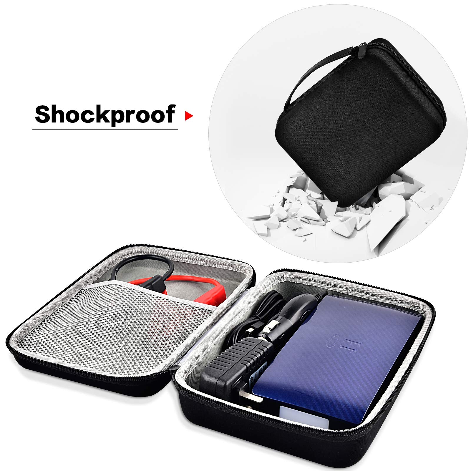 Case Compatible With Halo Bolt Portable Car Battery Jump Starter 58830/44400/57720 Mwh Charger. Power Bank Holder For Halo Power