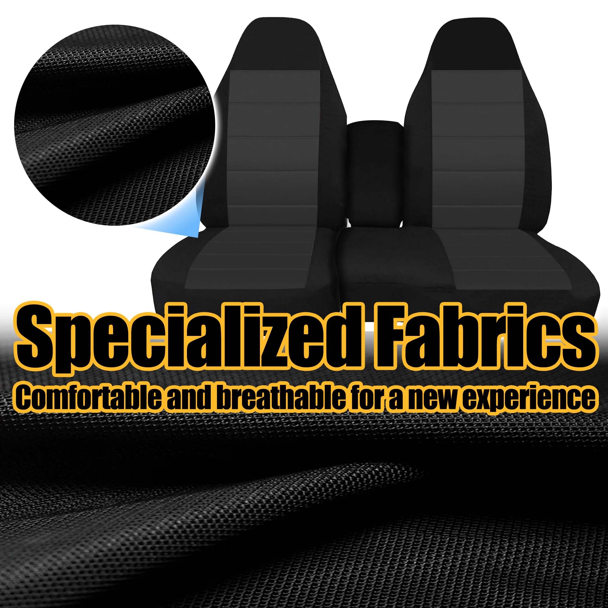 FIOQE Front 60/40 Split Bench Seat Covers with Console Armrest Truck Seat Cover, Compatible with Chevy Colorado/GMC Canyon 2004