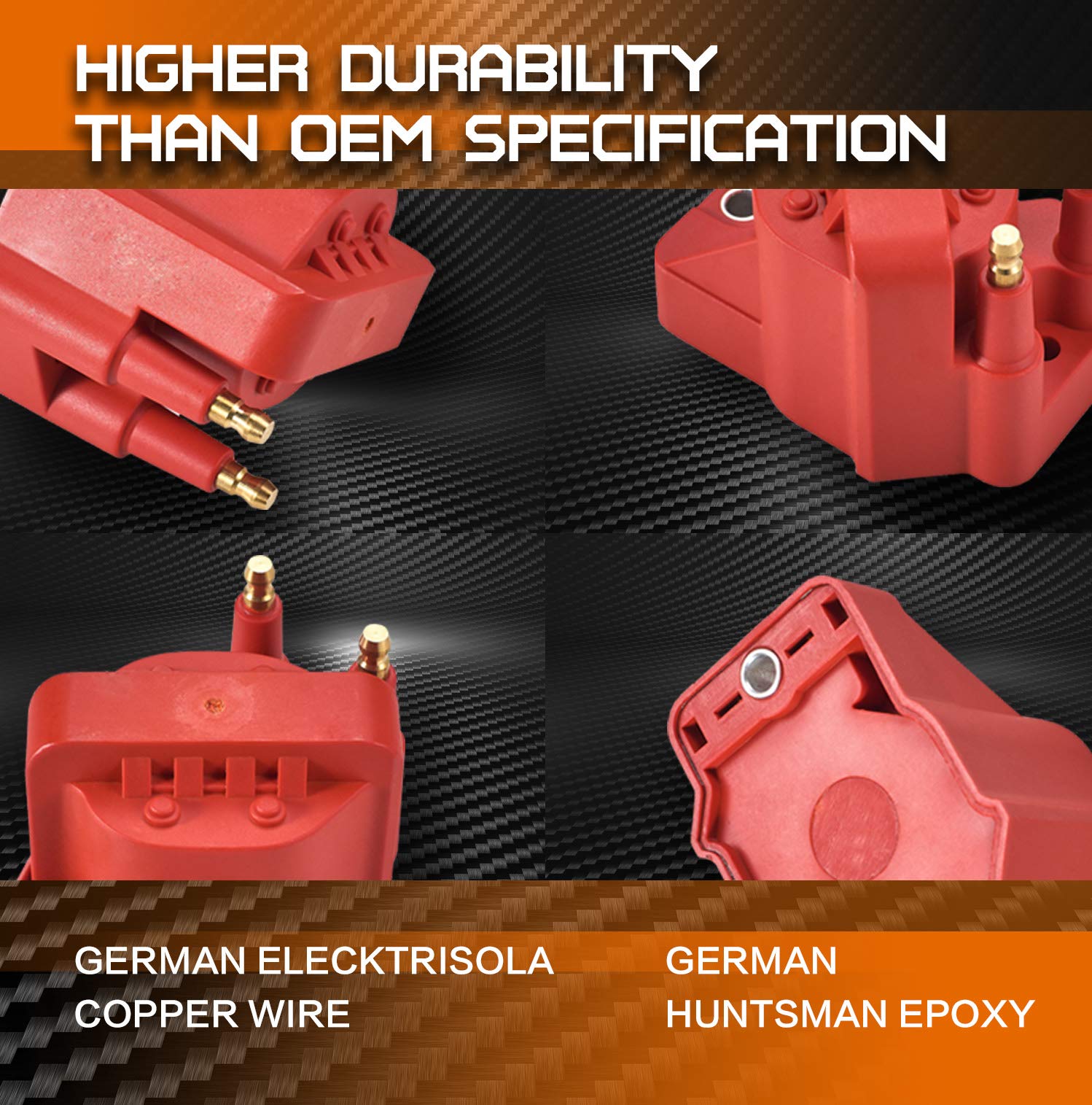 Ena Set Of 3 Red Ignition Coil Pack Compatible With Buick Cadillac Chevy Oldsmobile Pontiac Malibu Passport Allure Camaro Impala