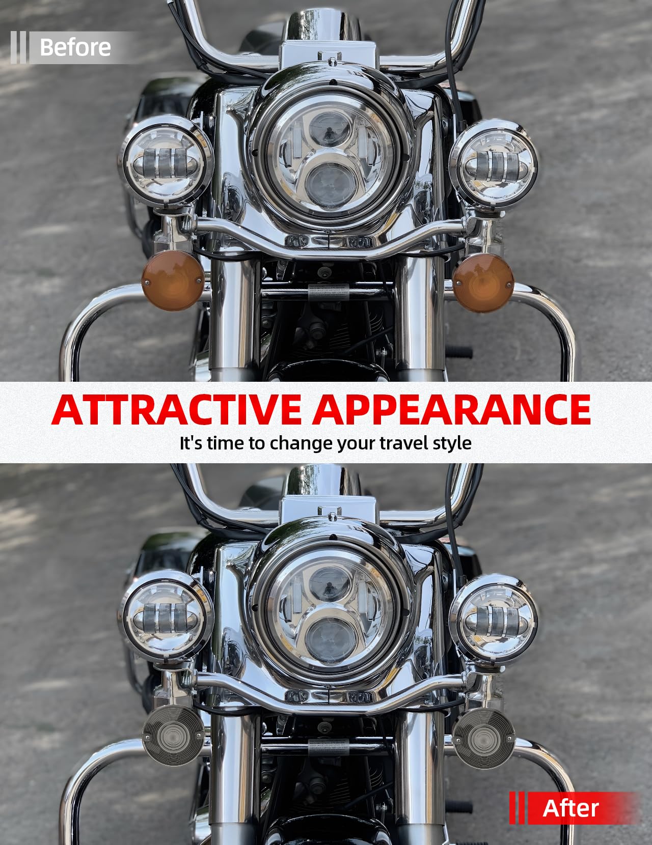 Amazicha Smoke 3 1/4 Inch Flat Turn Signal Lenses Covers Kit Compatible for Harley Davidson Touring Road King Road Glide Heritag