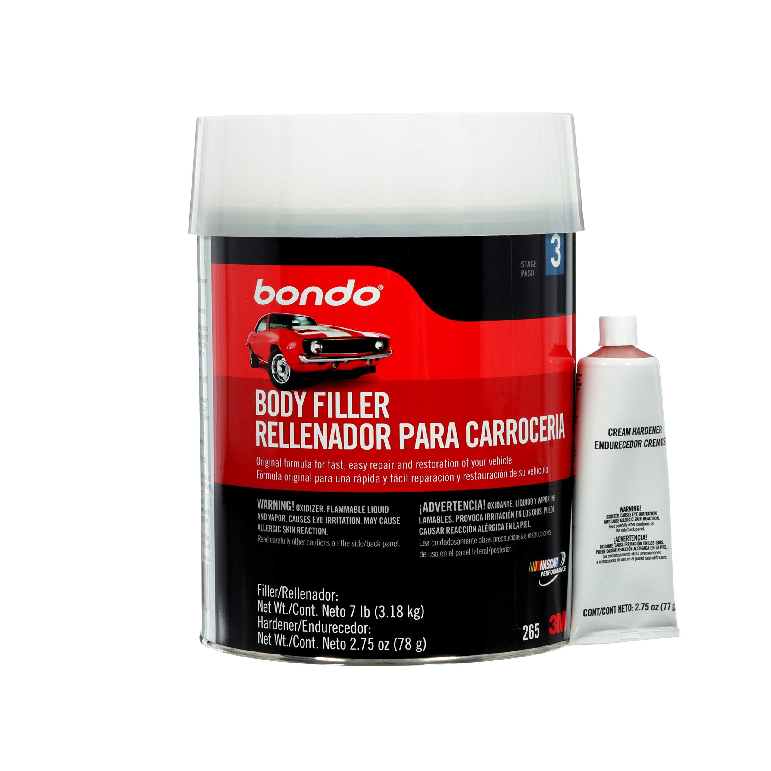Bondo Body Filler, Original Formula For Fast, Easy Repair & Restoration For Your Vehicle, 00265, Filler 6.30 Lb And Hardener 2.7
