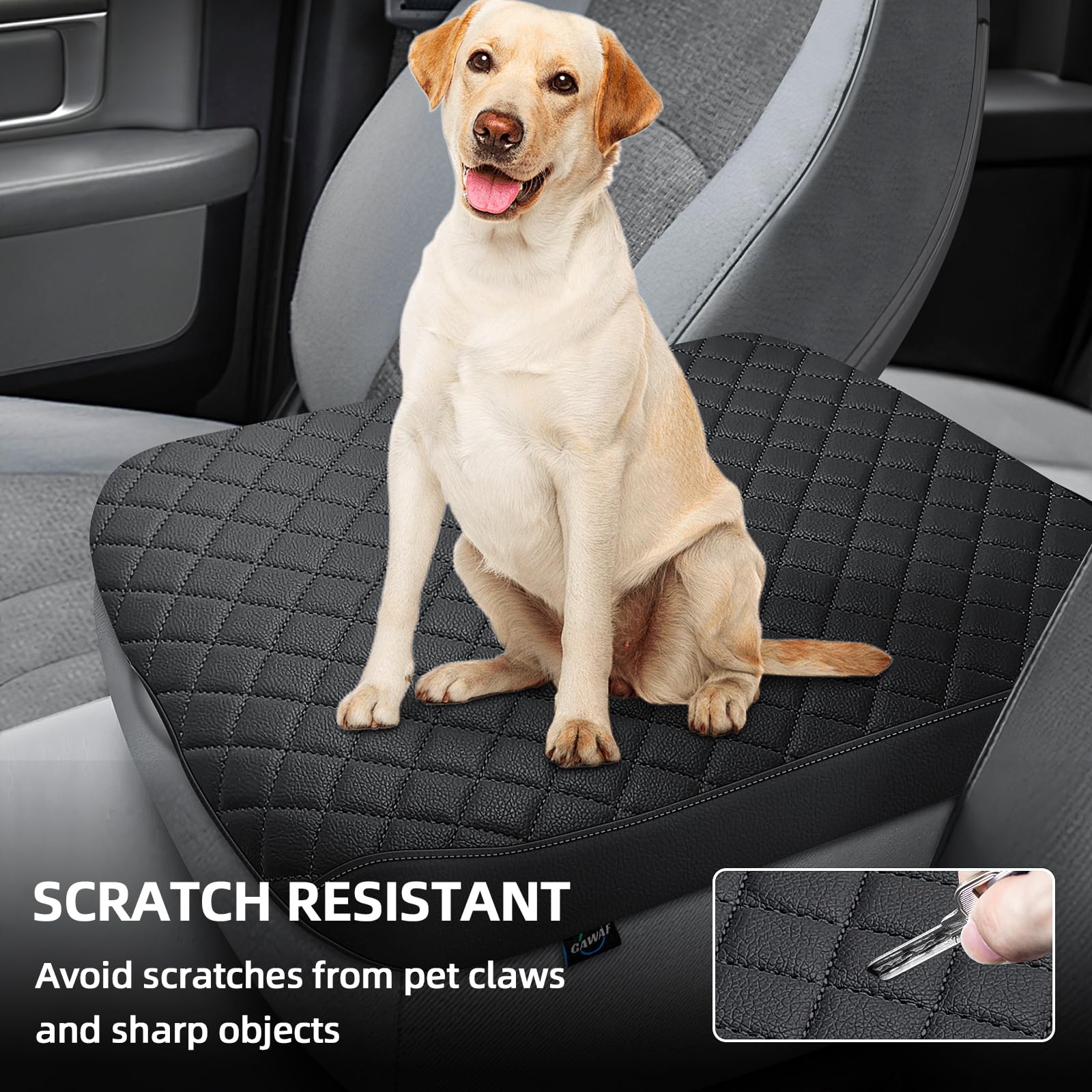 GAWAF Center Console Cover Fit for 2002-2012 Ram 1500 2500 3500 Jump Seat Console, Comfortable Armrest Cover Protector Customize