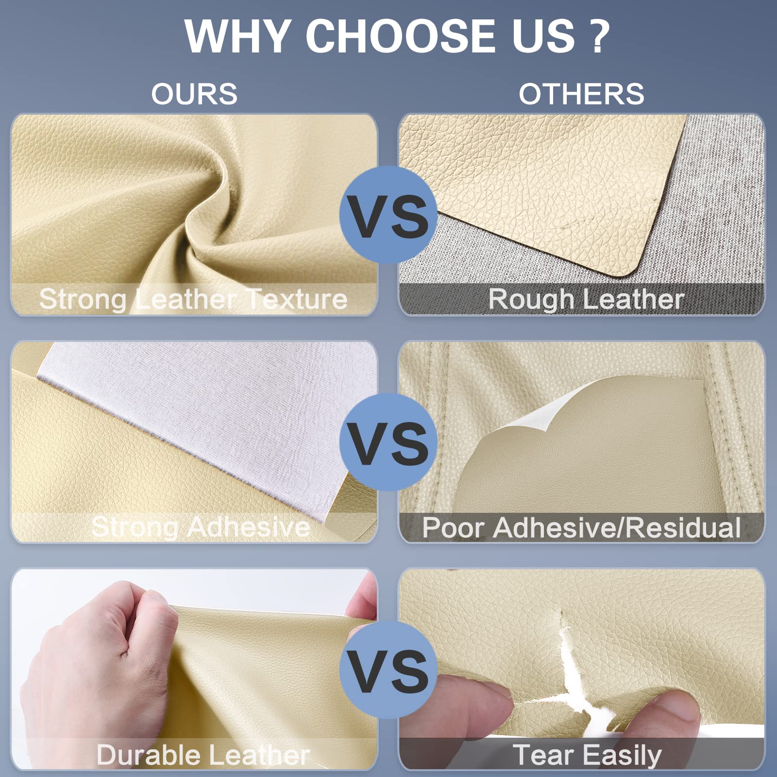 Yikda Self Adhesive Leather Repair Patch Kit, 31.5 In X 16 In Large Vinyl Leather Repair Tape For Furniture, Car Seat, Couch, So