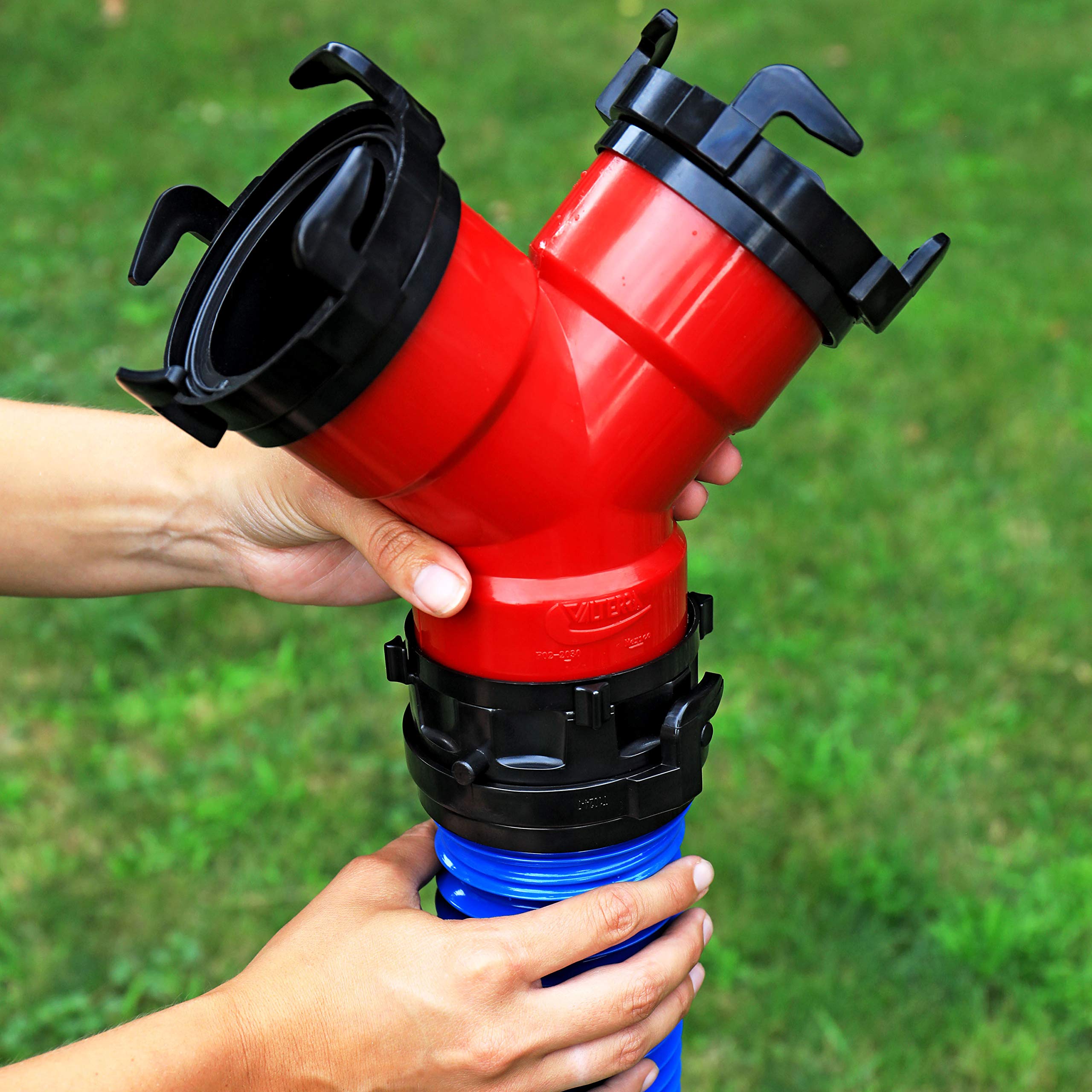 Valterra F02-2030 3 Rotating Rv Wye With Bayonet Fittings, Red