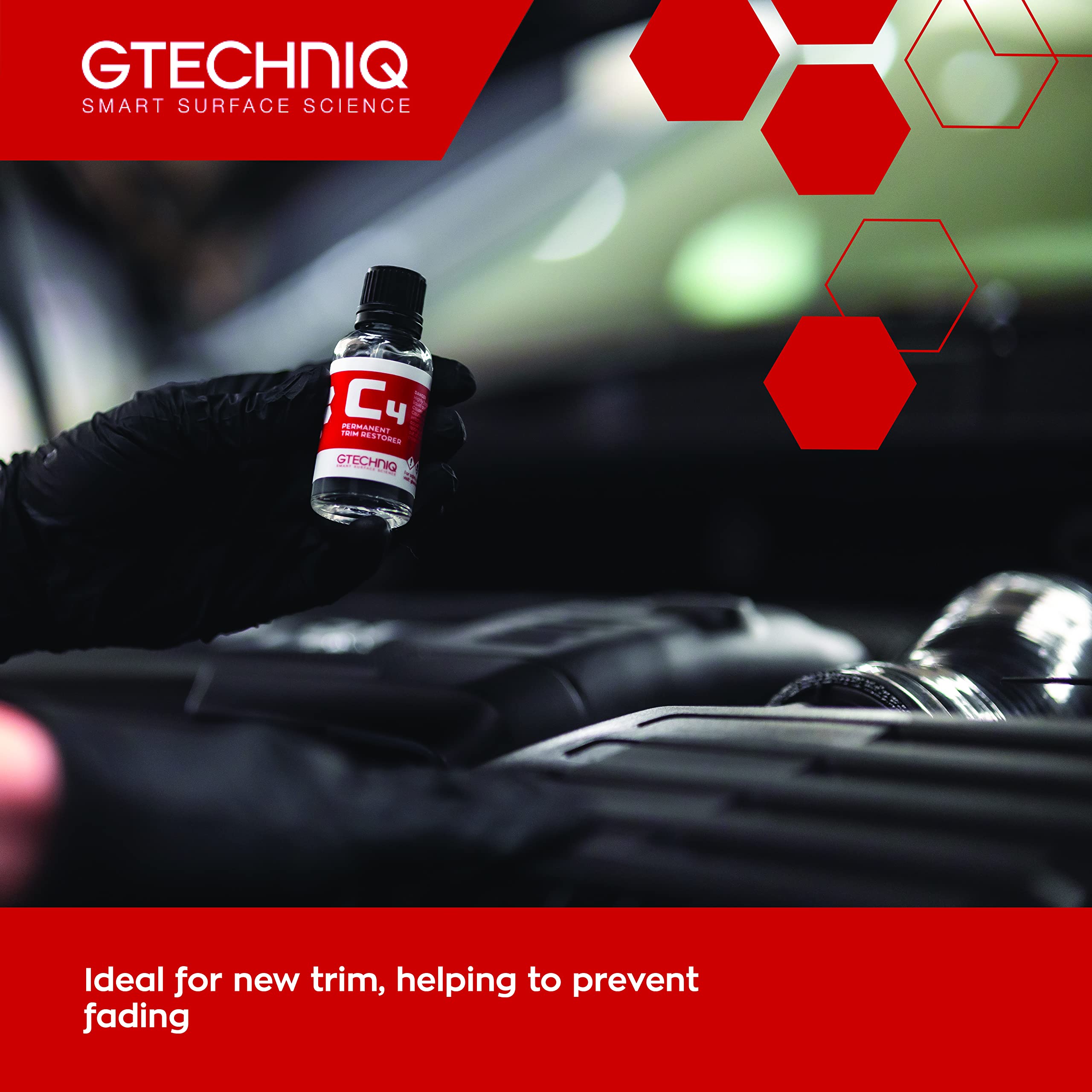 Gtechniq C4 Permanent Trim Restorer 15Ml - Revitalize Tired, Faded, Discoloured Car And Vehicle Trim - Premium Weather Protectio
