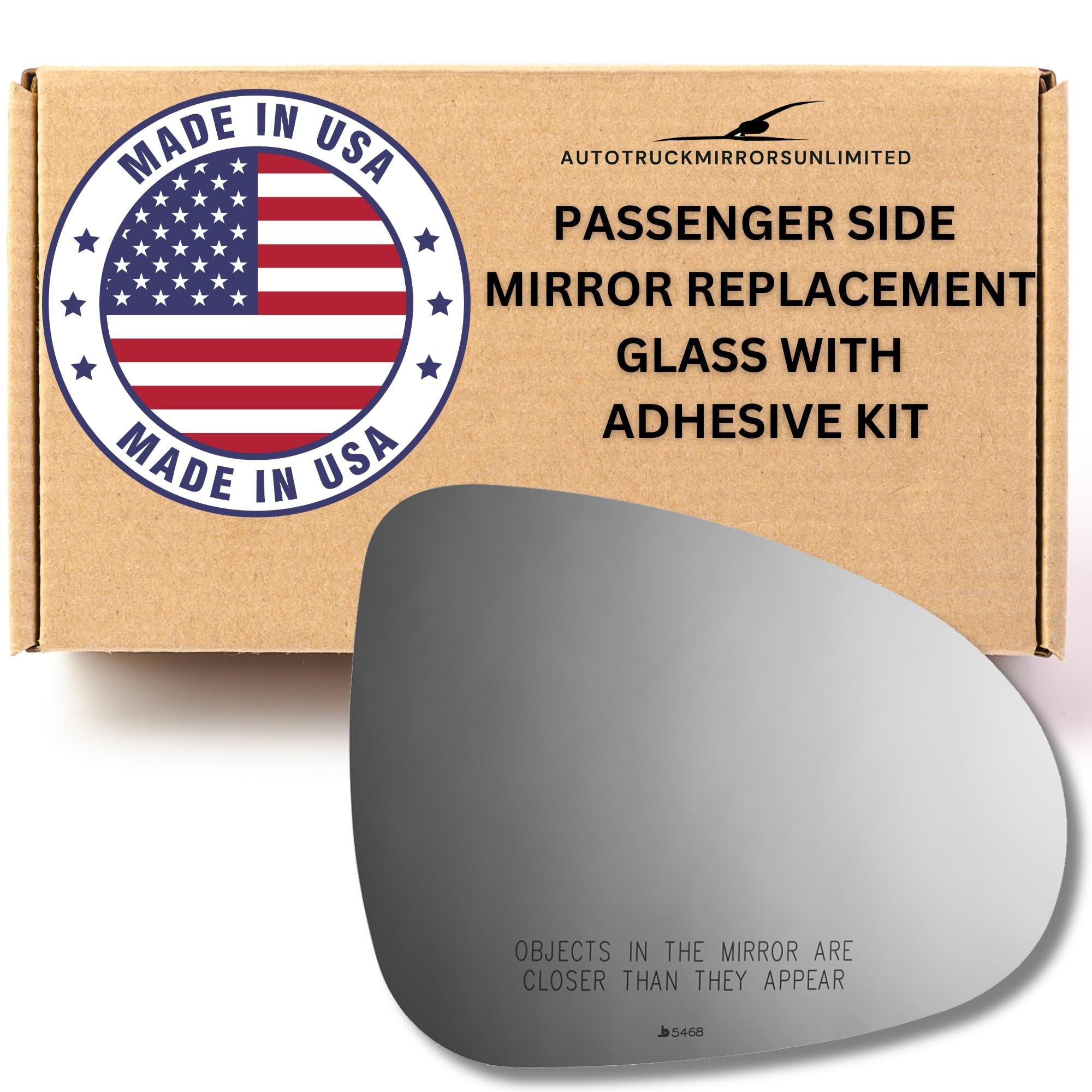 Mirror Glass Replacement + Adhesive Pads For 2011-2017 Volkswagen Touareg Passenger Side (2011 2012 2013 2014 2015 2016 2017 11 