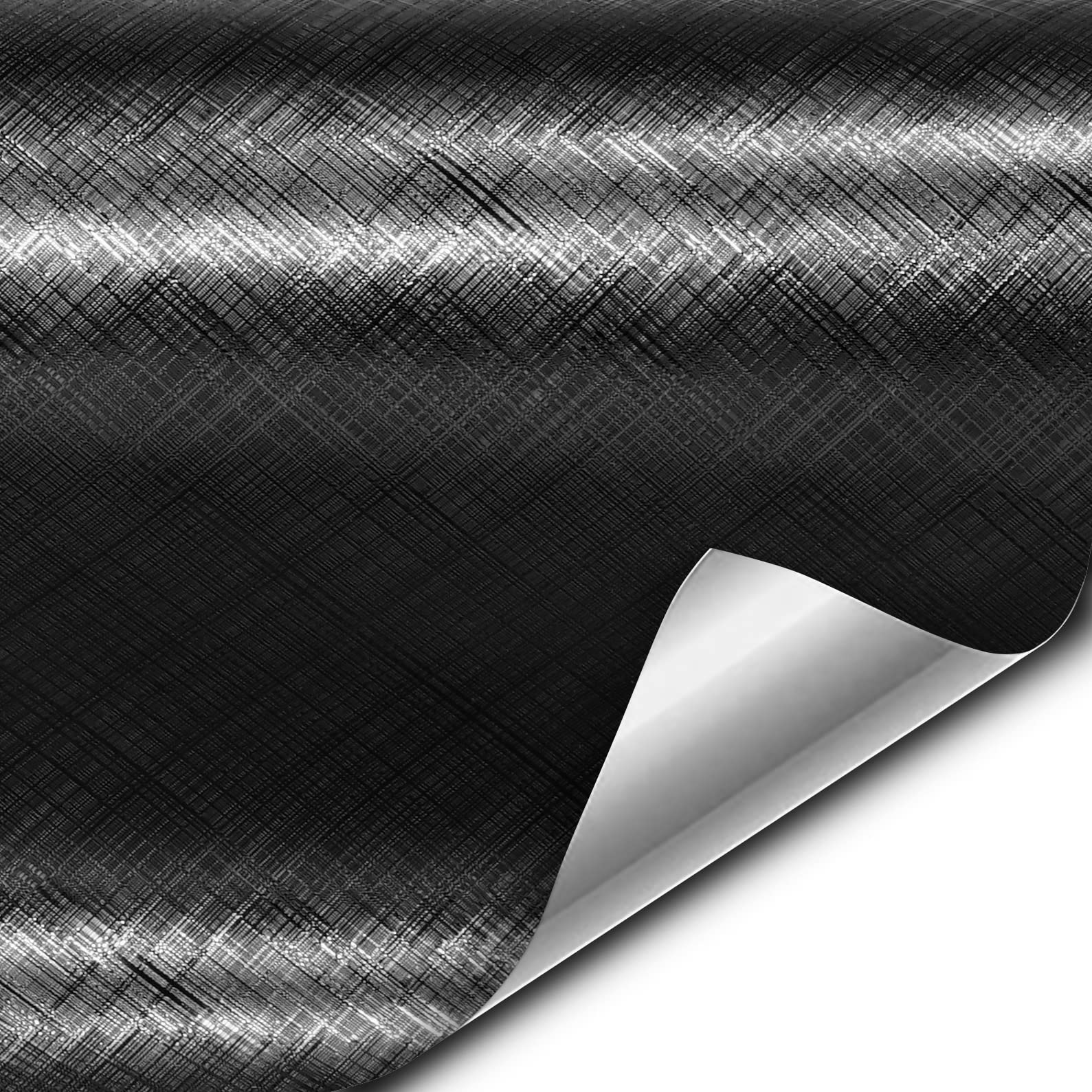 Vvivid Black Stealth Plaid Brushed Vinyl Car Wrap Roll (1Ft X 5Ft)
