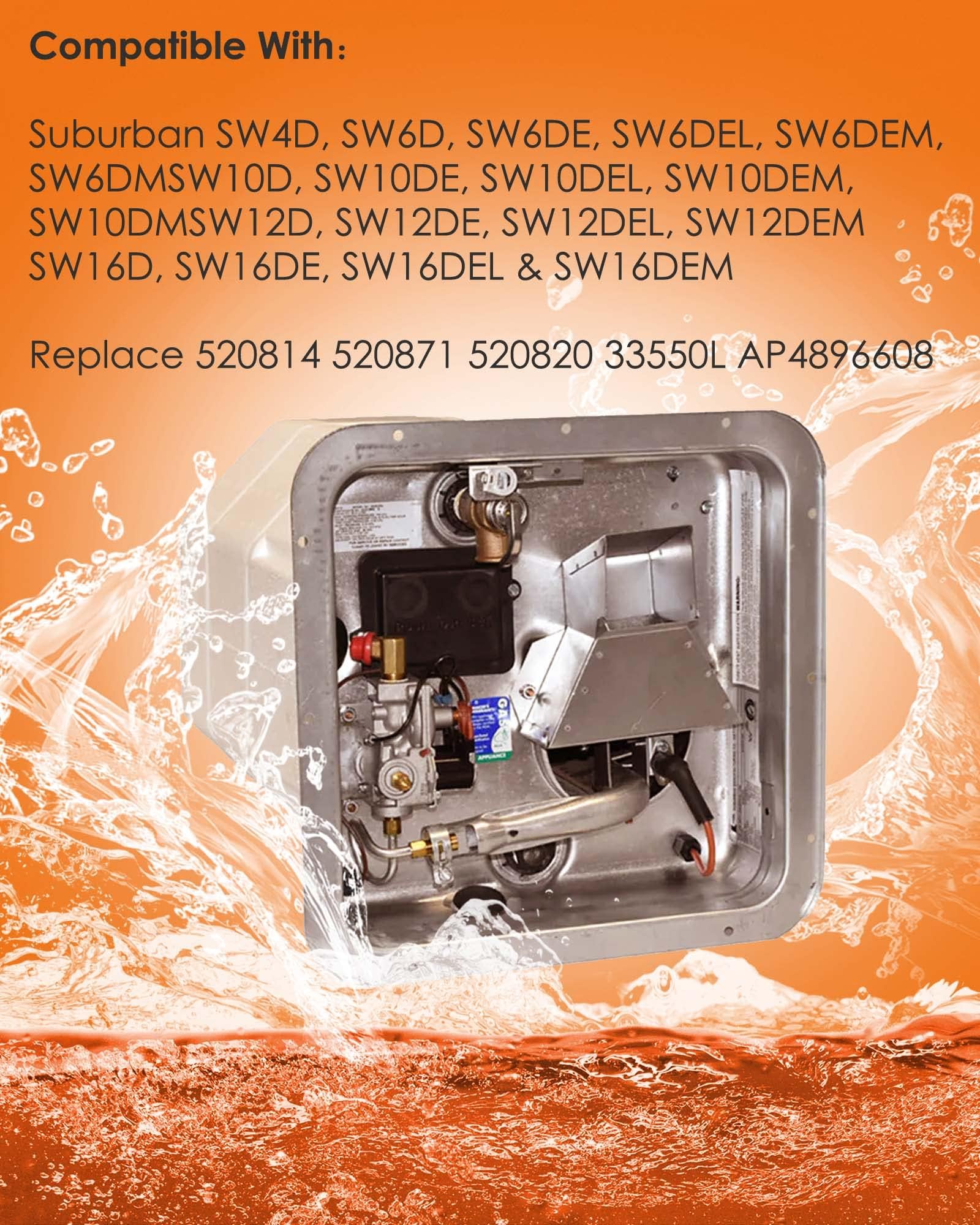 520814 Module Board 12V Compatible with Suburban Furnace SW4D SW6D SW6DE SW6DEL, Water Heater Ignition Control Circuit Boards Re