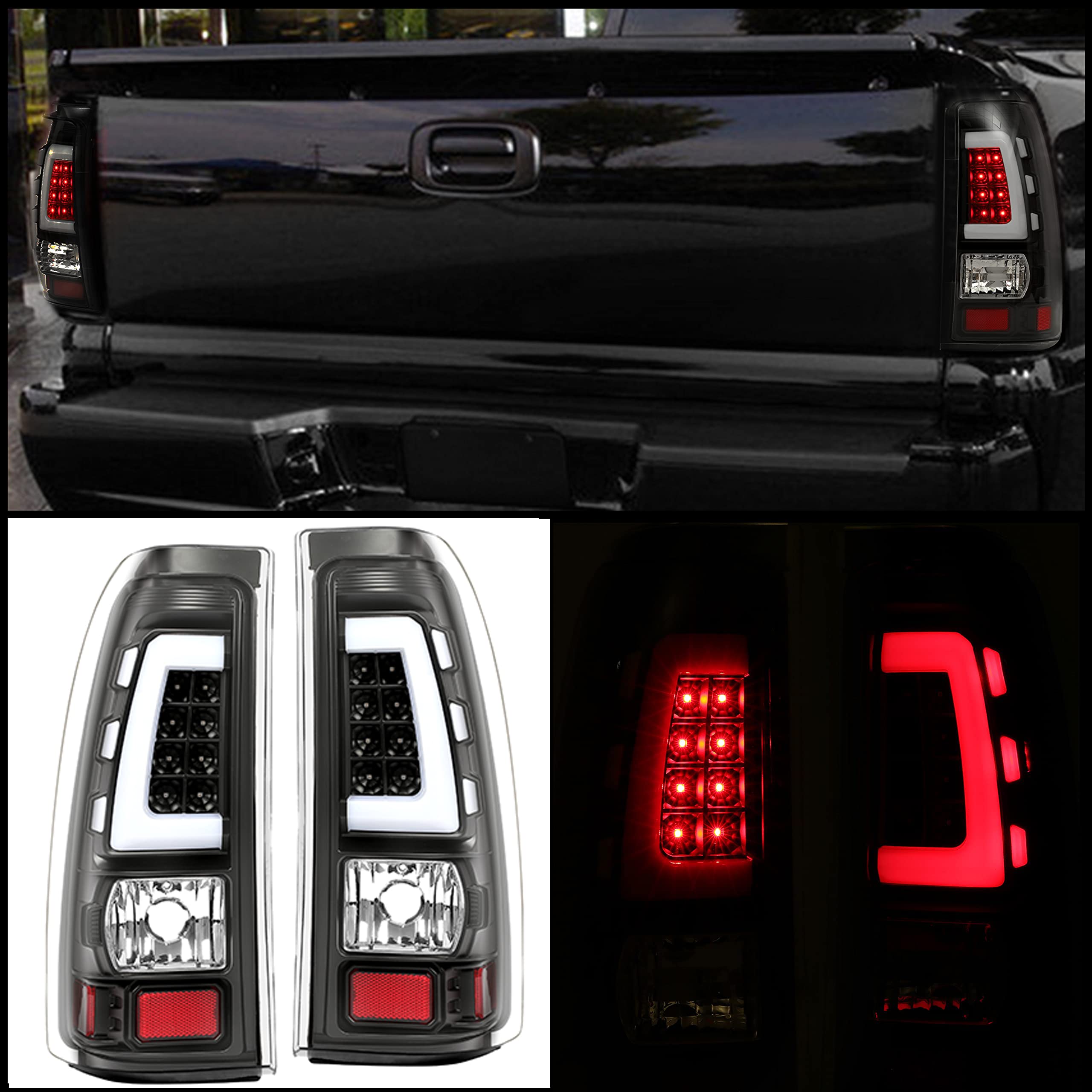 Kojem Led Tail Lights Compatible With 1999-2006 Chevy Silverado 1999-2002 Gmc Sierra 1500 2500 3500 Led Tube Bar Taillight Lamp