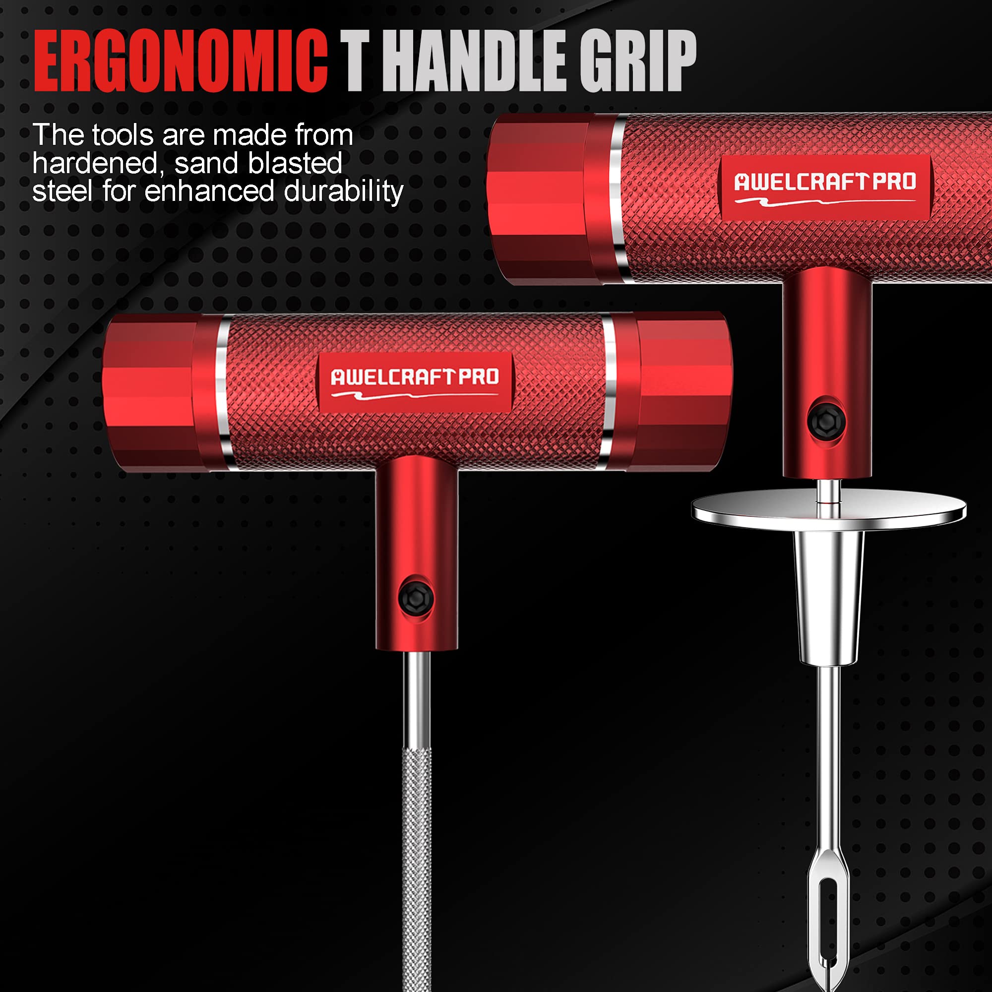 Awelcraft Heavy Duty Tire Repair Tools Kit - 108 Pcs Set Truck Tool Box For Motorcycle, Car, Atv, Jeep, Truck, Tractor Flat Tire