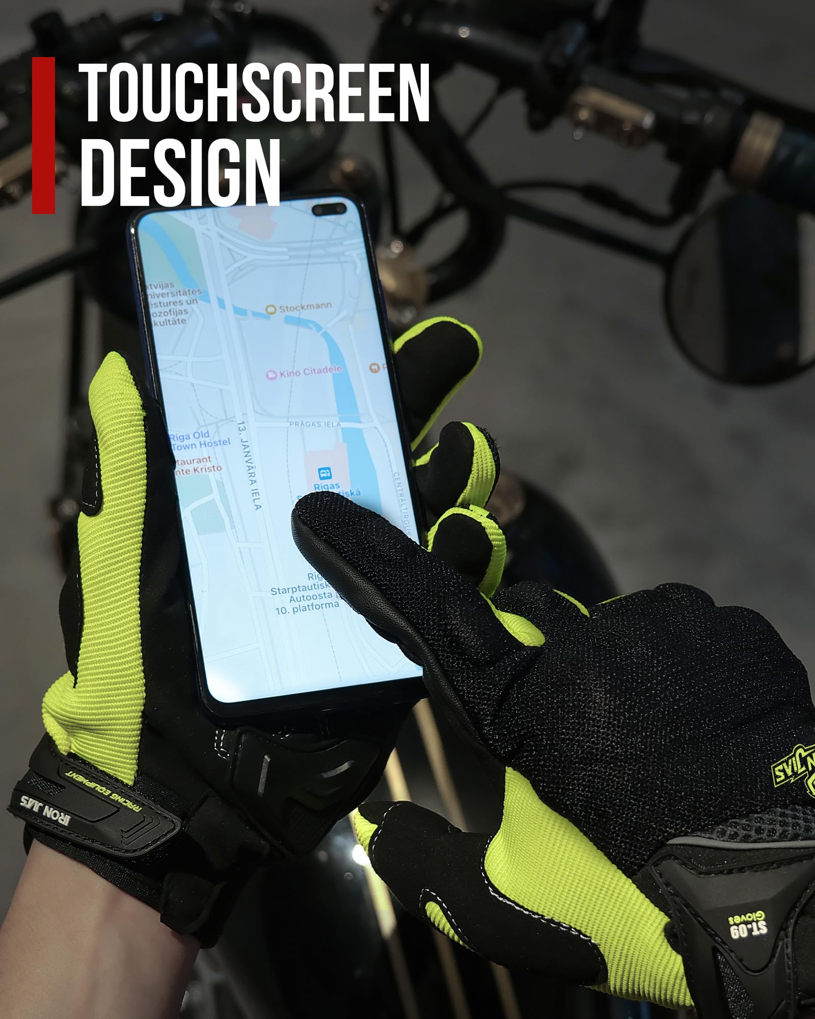 Borleni Motorcycle Gloves Full Finger Touchscreen Motorbike Gloves Camping Climbing Hiking Cycling Riding Gloves For Women Men