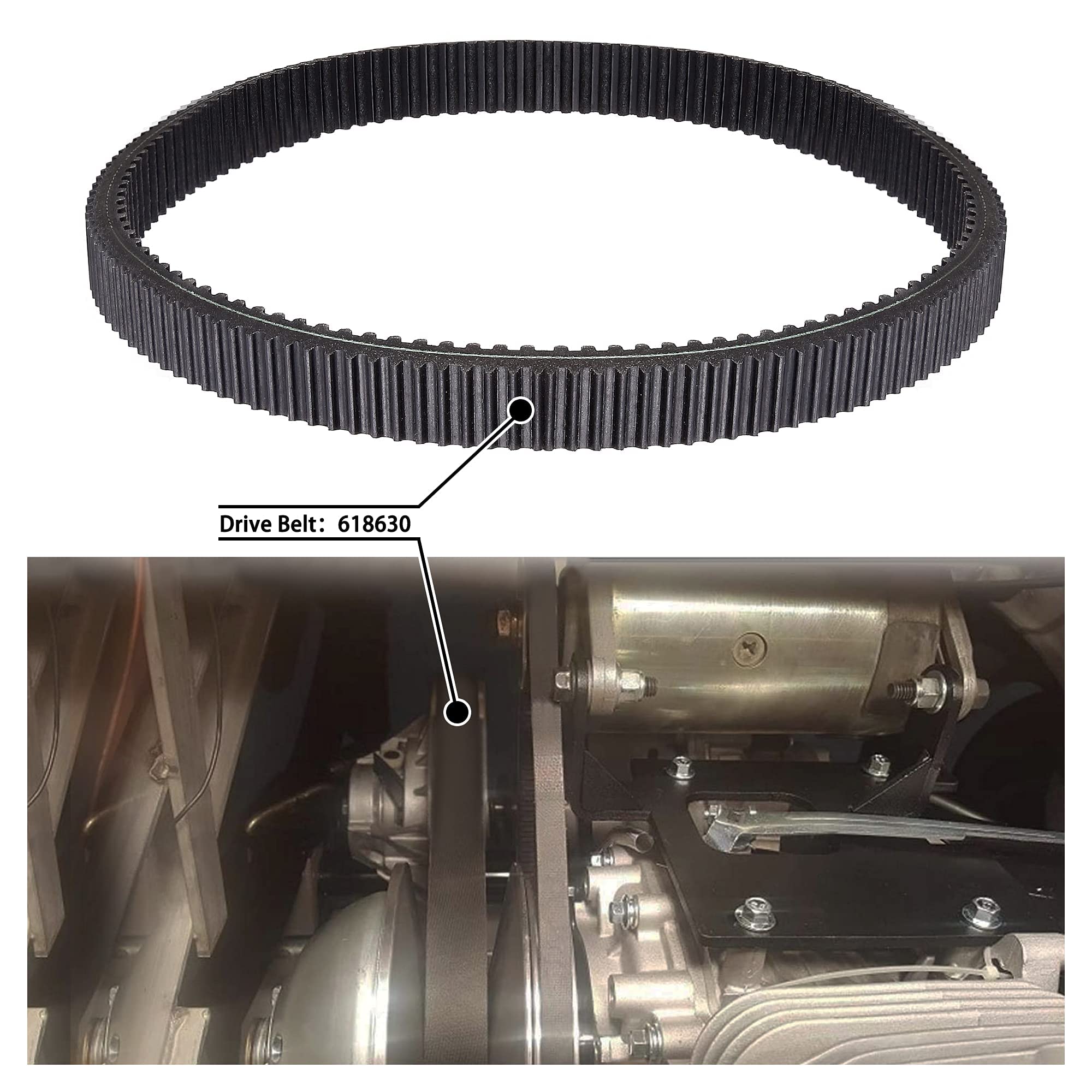 10L0L Team Drive Belt For Ezgo Rxv 2011-Up Gas Golf Cart With 13Hp Kawasaki Engine, Replace Oem 618630