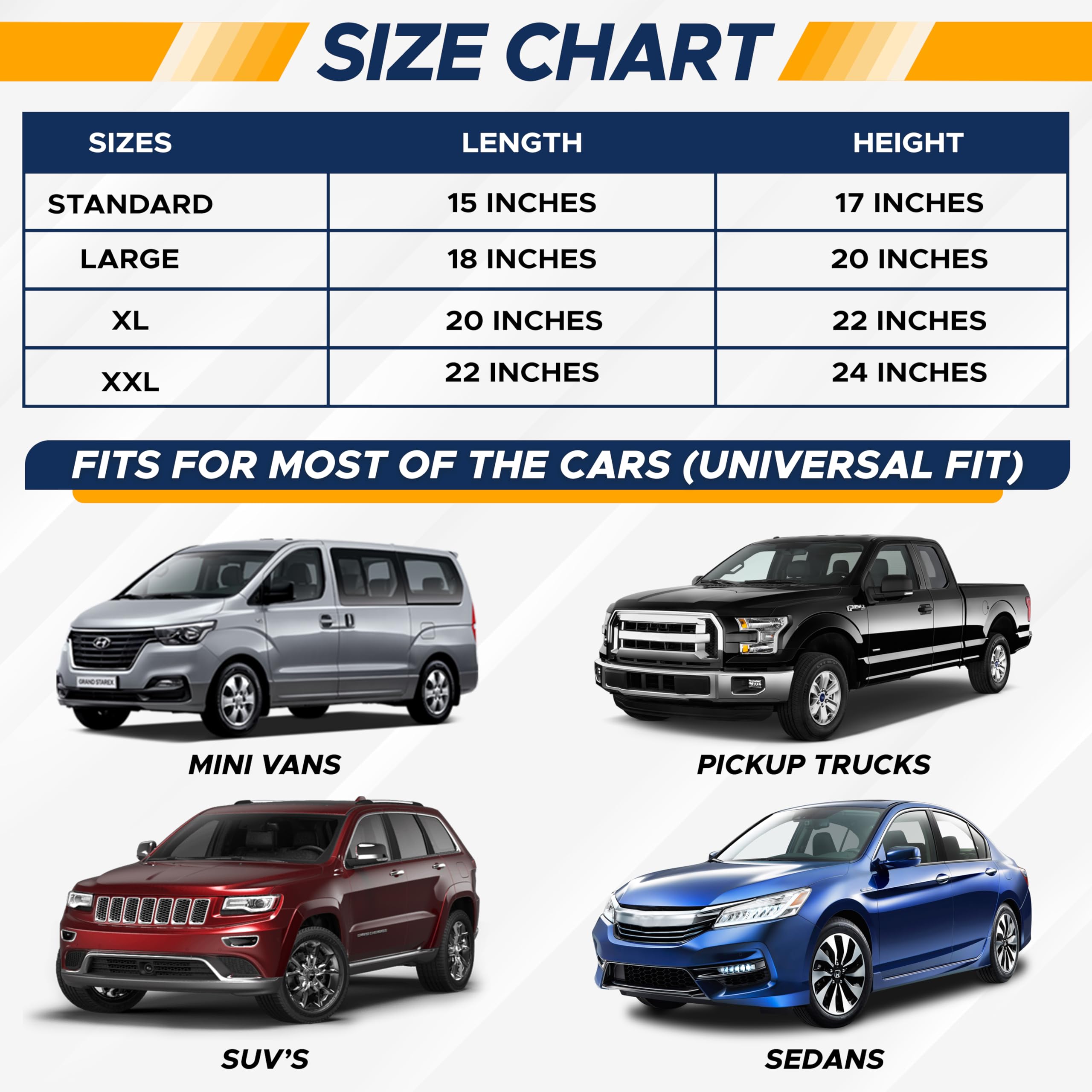 Econour Car Window Shades For Windows (2 Pack) | Uv Protection & Glare Reduction Sun Shades - Large Size 18'' X 20'' For Full Or