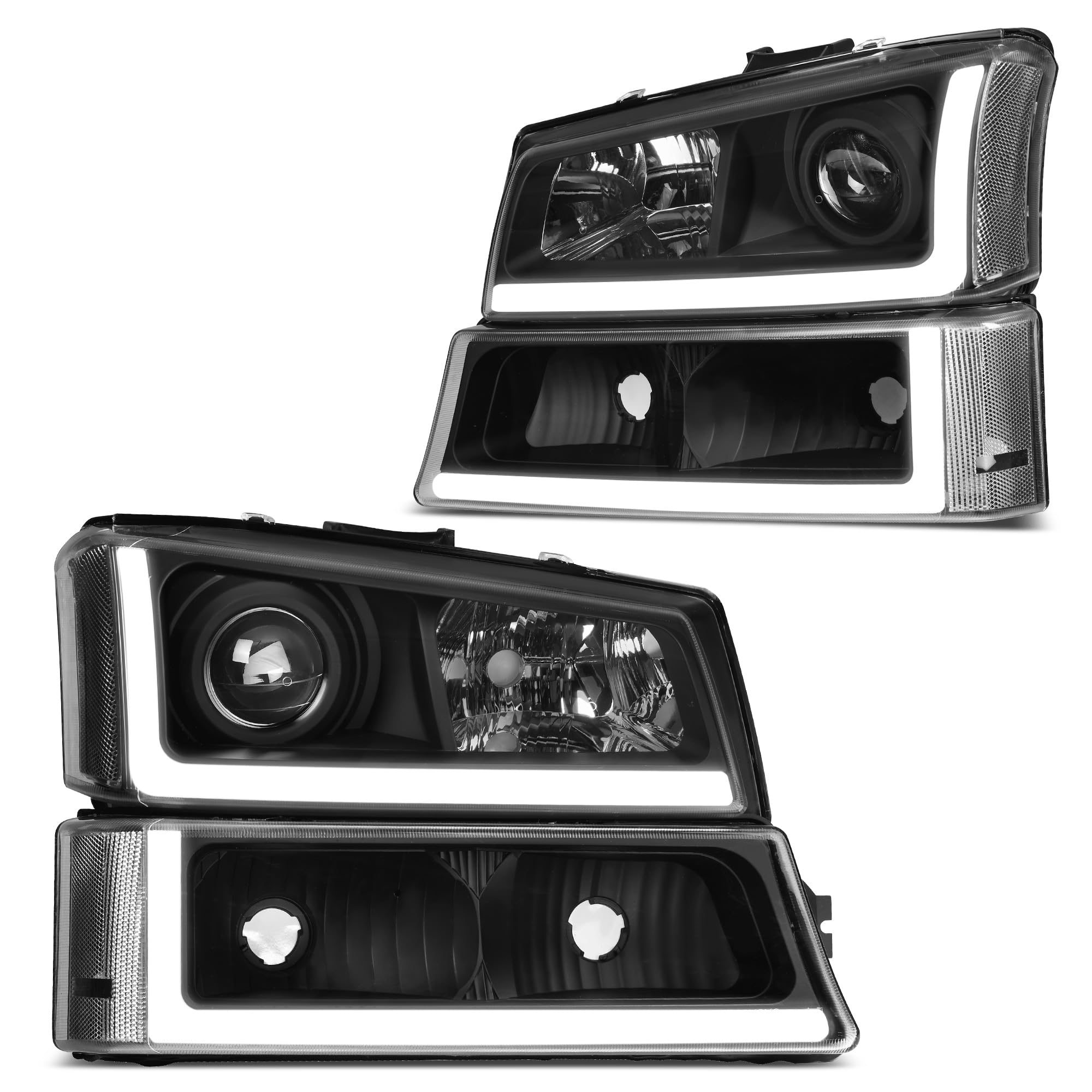 Dwvo Projector Headlight Assembly Compatible With 2003 2004 2005 2006 Chevy Avalanche Silverado 1500 1500Hd 2500 2500Hd 3500/200