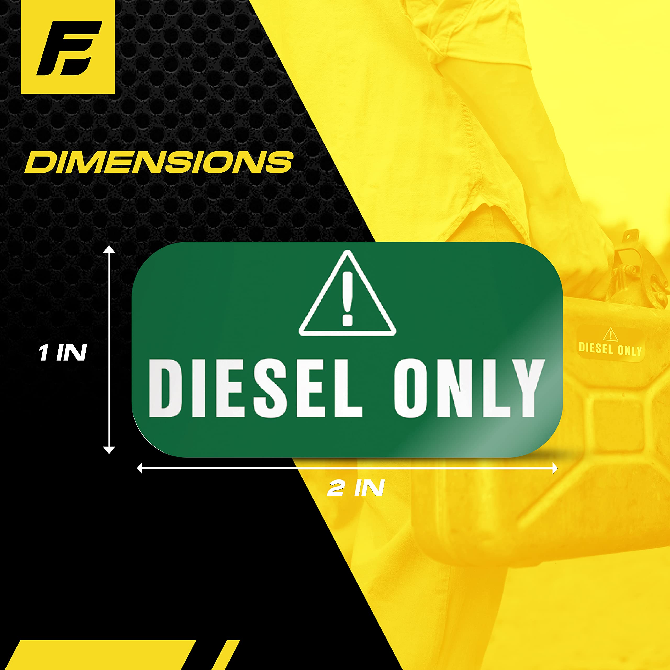 Diesel Only Sticker (Green), Labels For Tractors, Construction And Heavy Equipment - Weather Proof, Extreme Stick, Commercial Grade Diesel Labels By Fuel Stickers - Usa Made (2X1 Inch), 40 Labels