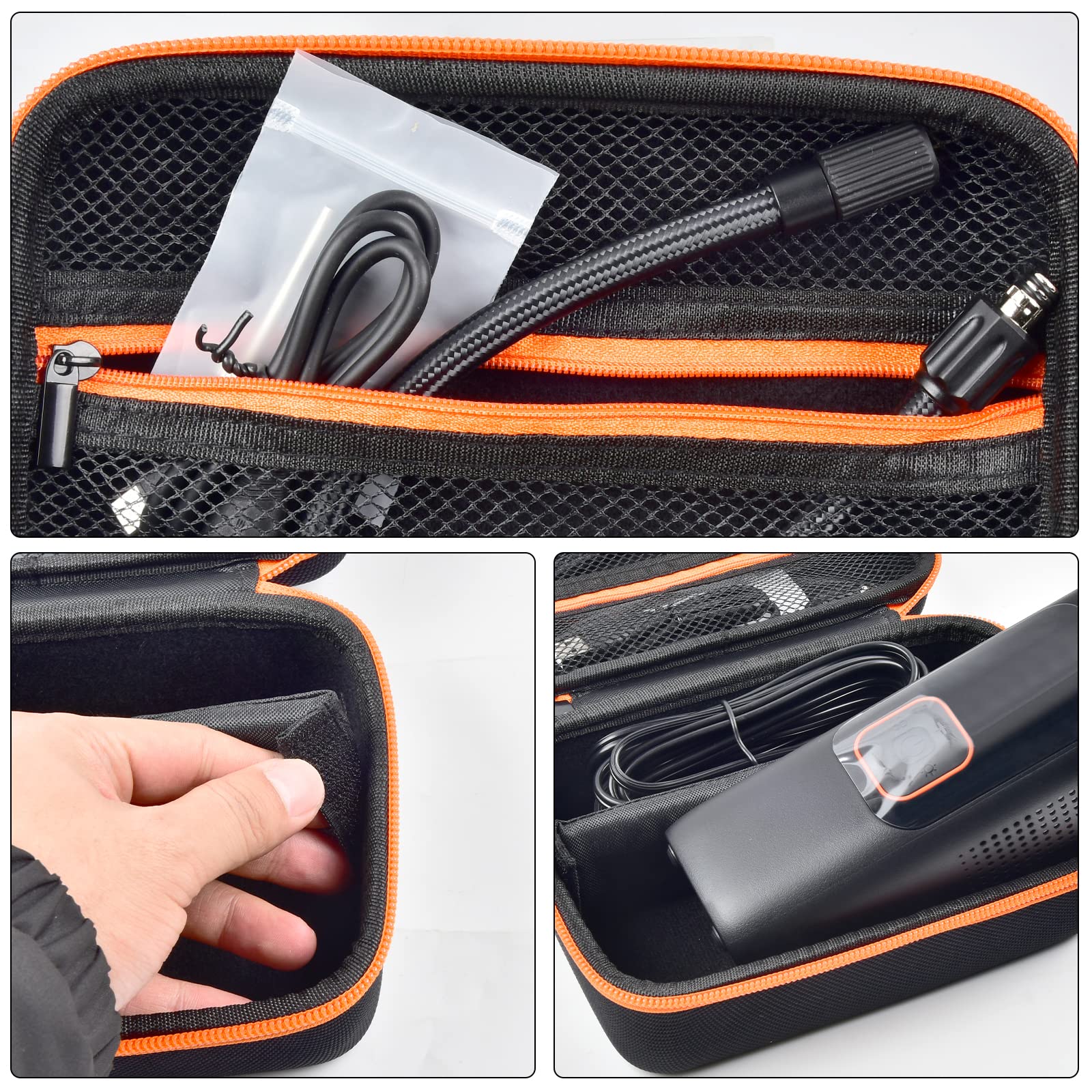 Case Compatible With Skight/For Uabrla Tire Inflator Portable Air Compressor, Car Air Pump Storage Holder For Air Tube, Adapter, Air House, Connector And Accessories (Box Only)-Black