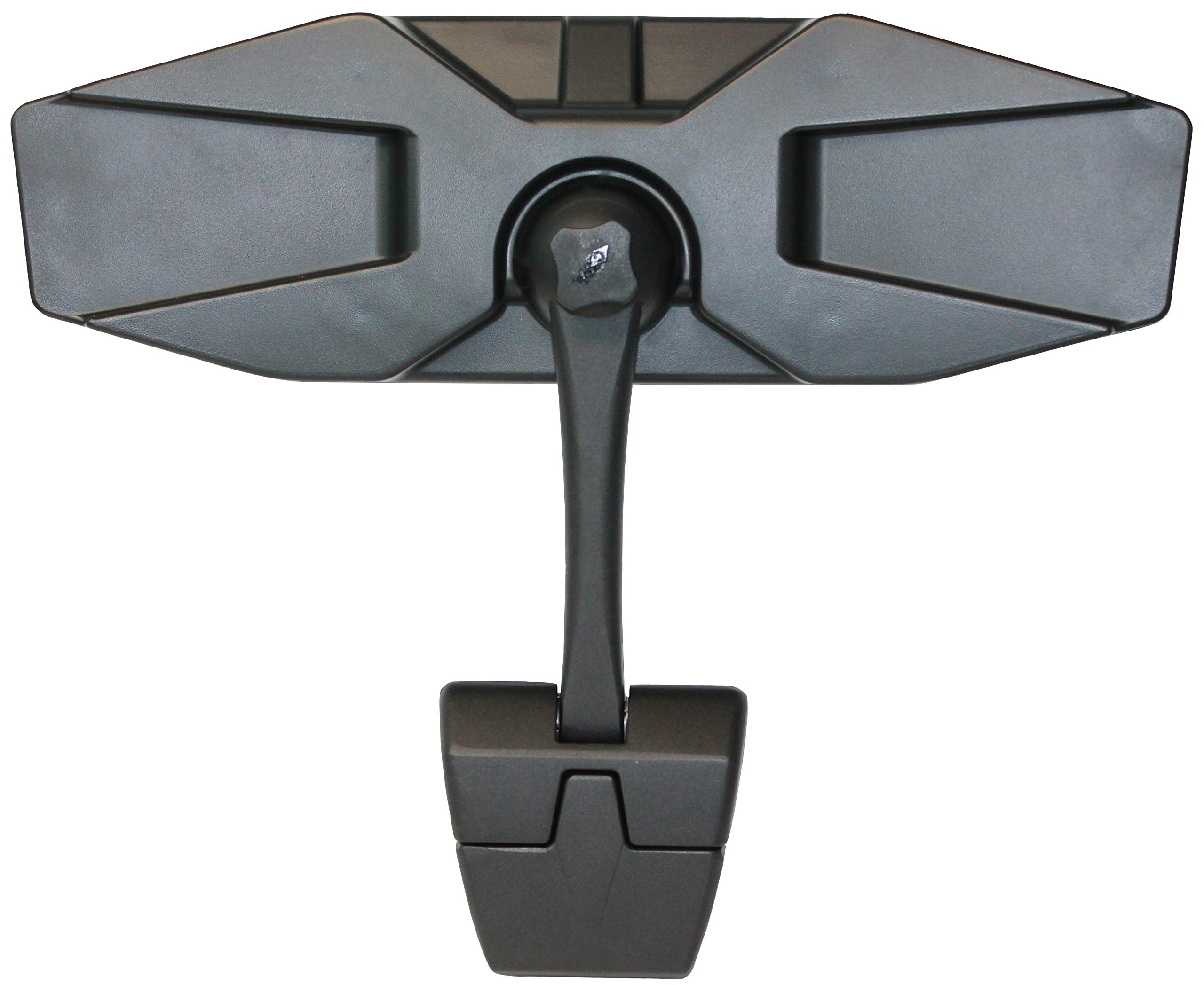 CIPA 01609 Black Vision 180 Degree Marine Mirror with Deluxe Cast Aluminum Cup Mounting Bracket