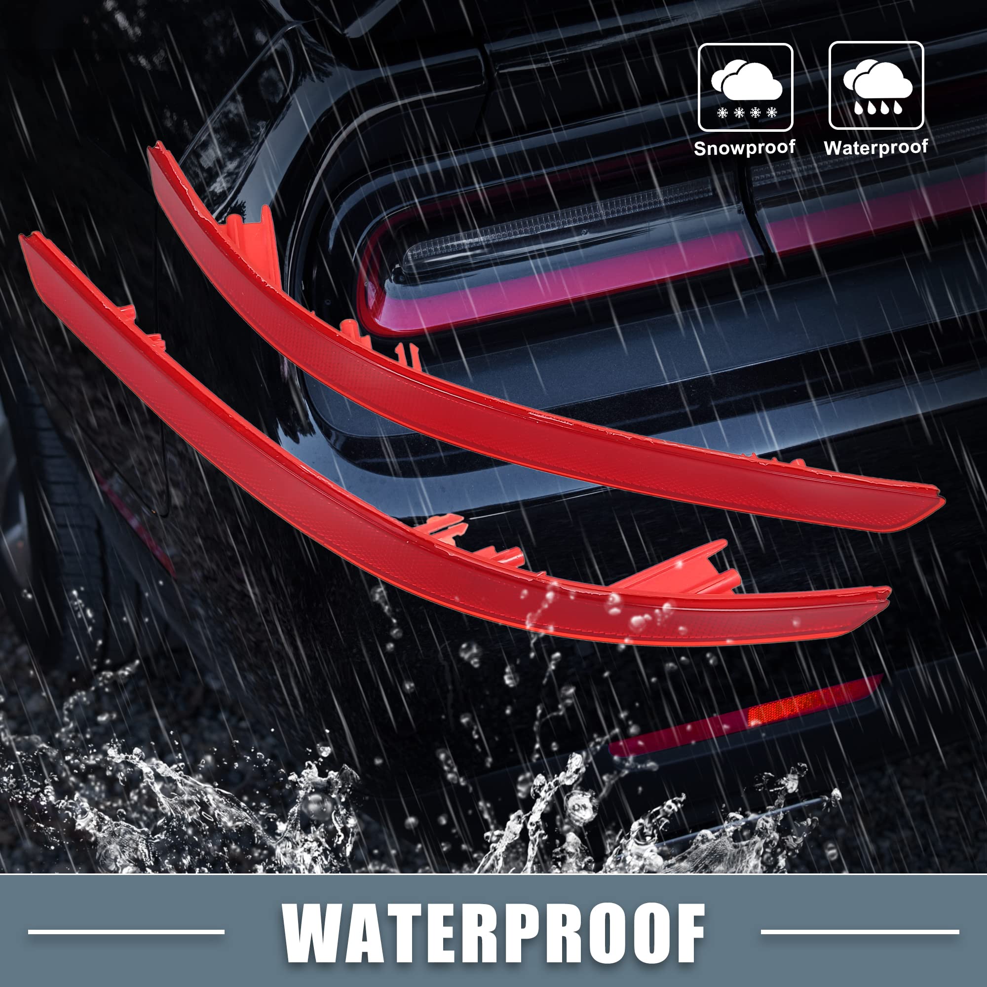 A ABSOPRO Rear Bumper Reflector Light 92405-2T000 for Kia Optima Magentis K5 2011-2013 Left Right Side Red 1 Pair