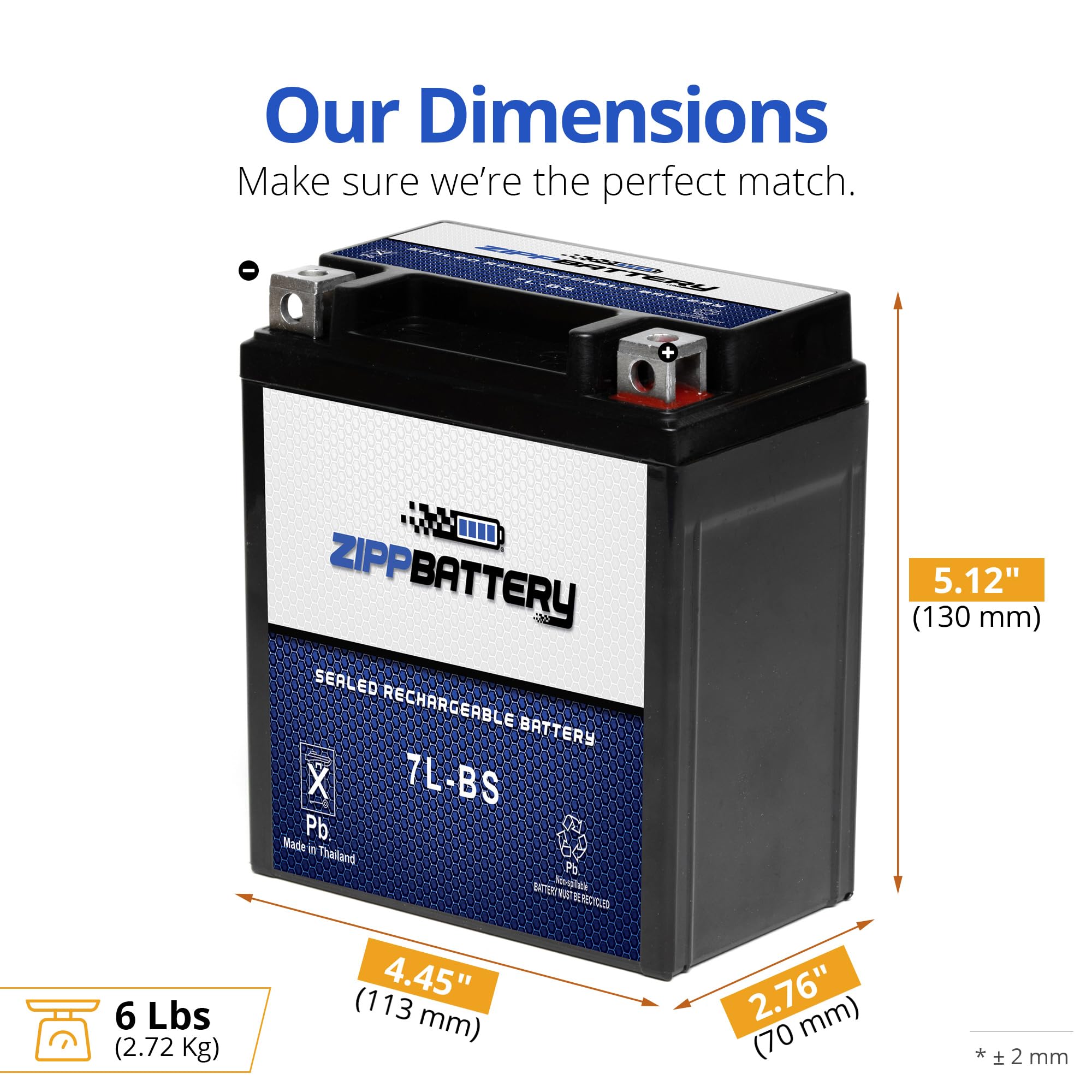 Zippbattery Ytx7L-Bs Maintenance-Free 12V 7Ah Battery Replacement For Atv, Motorcycle, Jet Skis, Scooter, Utv, And More - Nut An