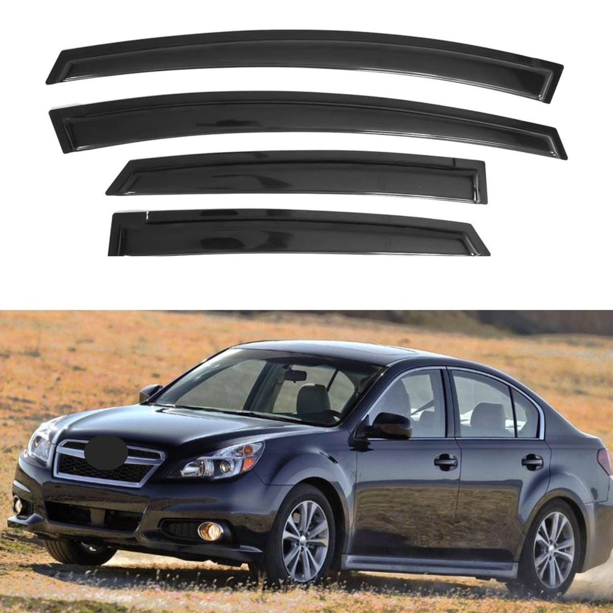 Ig Window Visor For Subaru Legacy 2010-2014, Rain Guard Tape-On Extra Durable Sun Wind Side Vent Window Deflector, 2010 2011 201