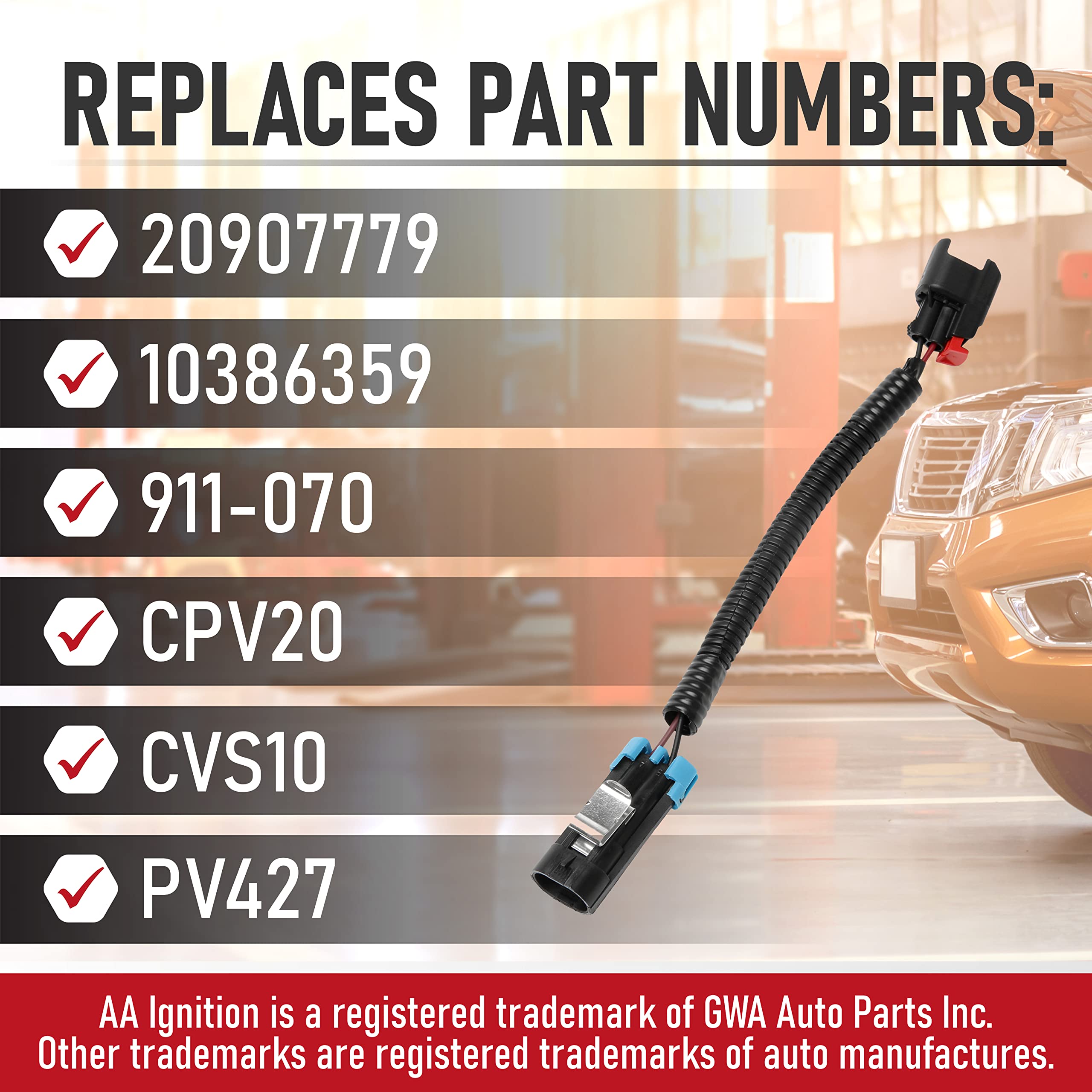 Vapor Canister Purge Valve Solenoid- Replaces 20907779, 911-070, 10386359, CVS10, PV427 - Compatible with Chevy, GMC, Hummer and