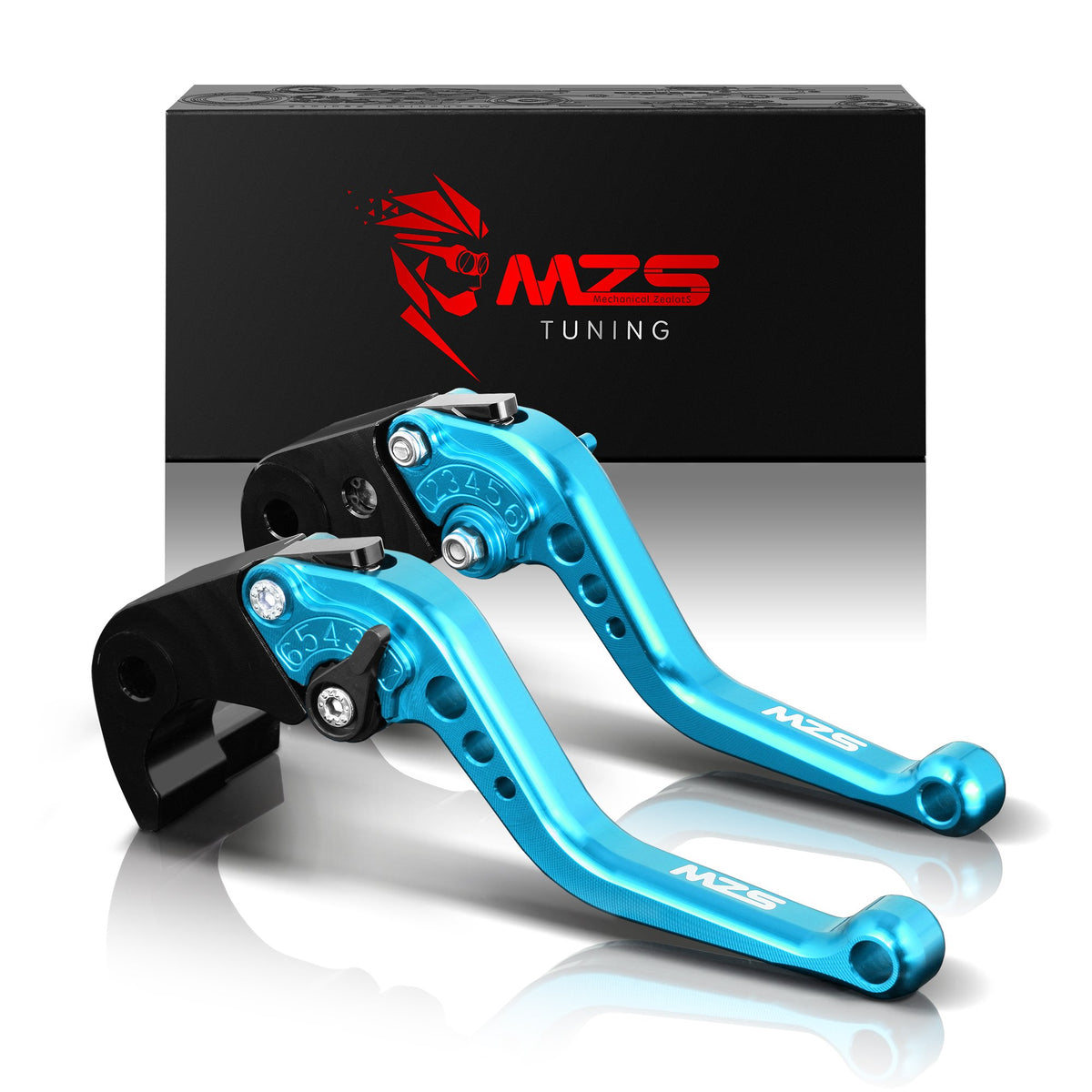 Mzs Blue Motorcycle Brake Clutch Levers Short Adjustable Cnc Compatible With Mt07 Fz07 14-25 / Fj09 Fz09 Mt09 Tracer 15-20 / Ten