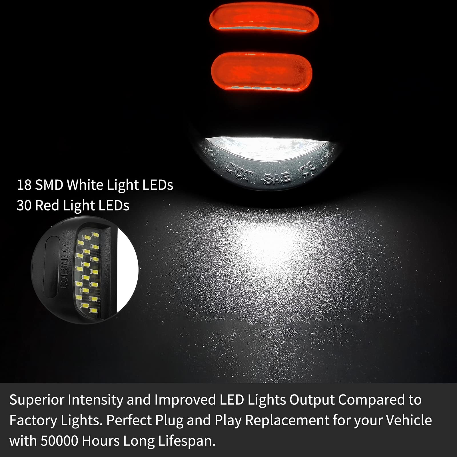 Alyoned Red Oled Neon Tube Led License Plate Light Tag Lamp Assembly Compatible With Chevy Silverado Gmc Sierra 1500 2500 3500 S