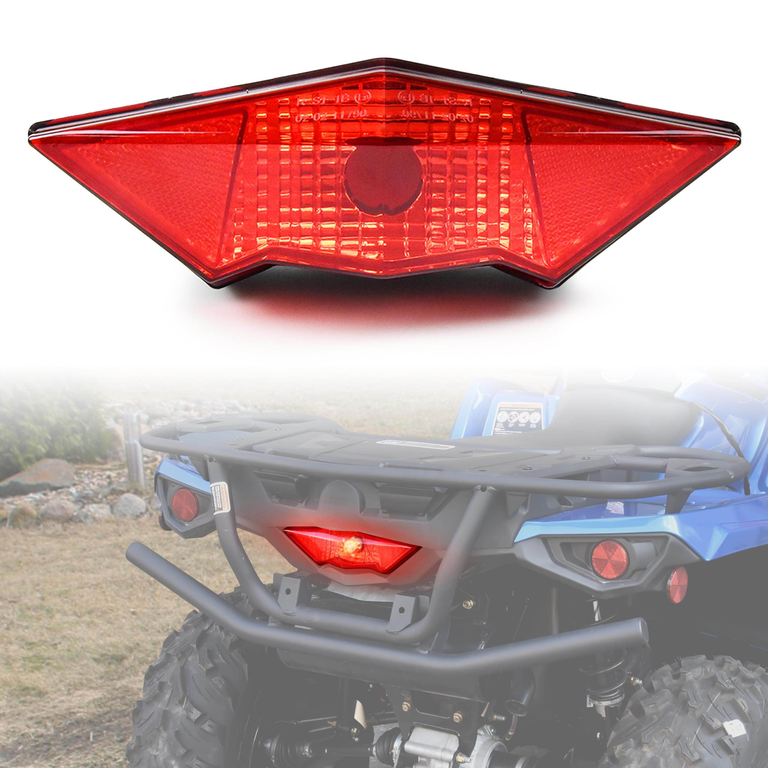 SAUTVS Red Tail Light Housing for Can-Am Outlander 08-23, Rear Brake Stop Lamp Taillight Lense Cover for Can Am Outlander Max 40