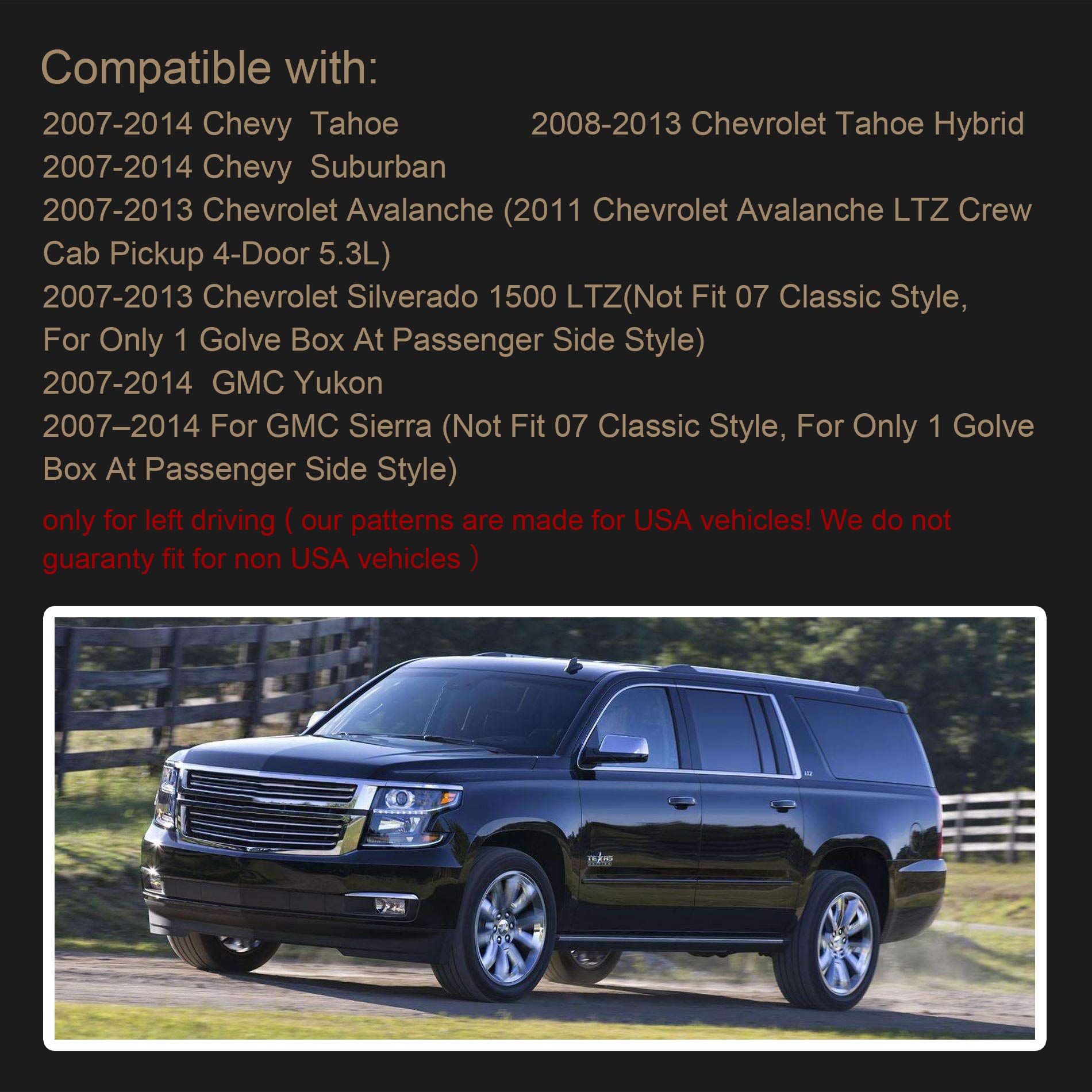 Speedwow Dashboard Dash Board Cover Mat Carpet Compatible With 2007-2014 Chevy Silverado Suburban Tahoe Avalanche Gmc Yukon Sier