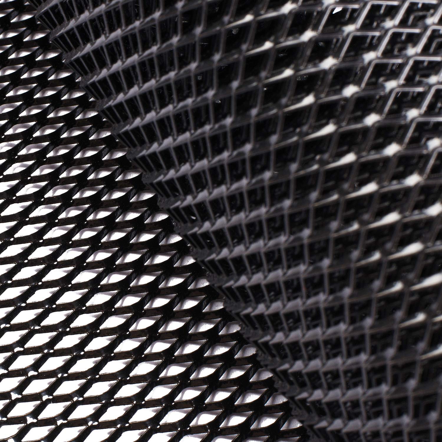 Aggauto Universal 40X13 Car Grill Mesh - Aluminum Alloy Automotive Grille Insert Bumper 6X12Mm Rhombic Hole, One Of The Most Multifunctional Shape Grids 100X33Cm Black