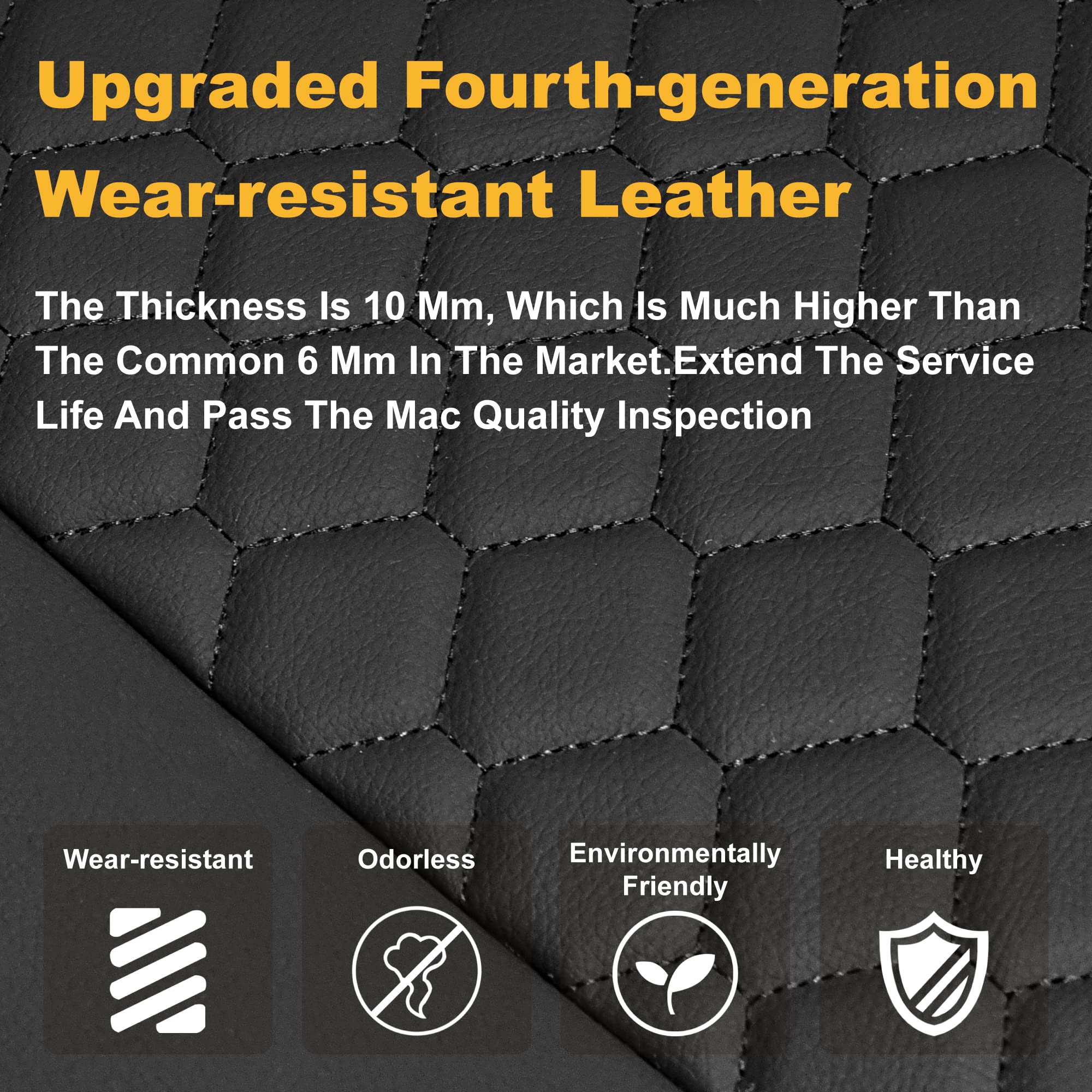 Elantrip Front Car Seat Cover Luxury Faux Leather Pocket With High Density Foam Non-Slip, Waterproof, Suitable For Cars, Trucks & Suvs (2Pc Black)