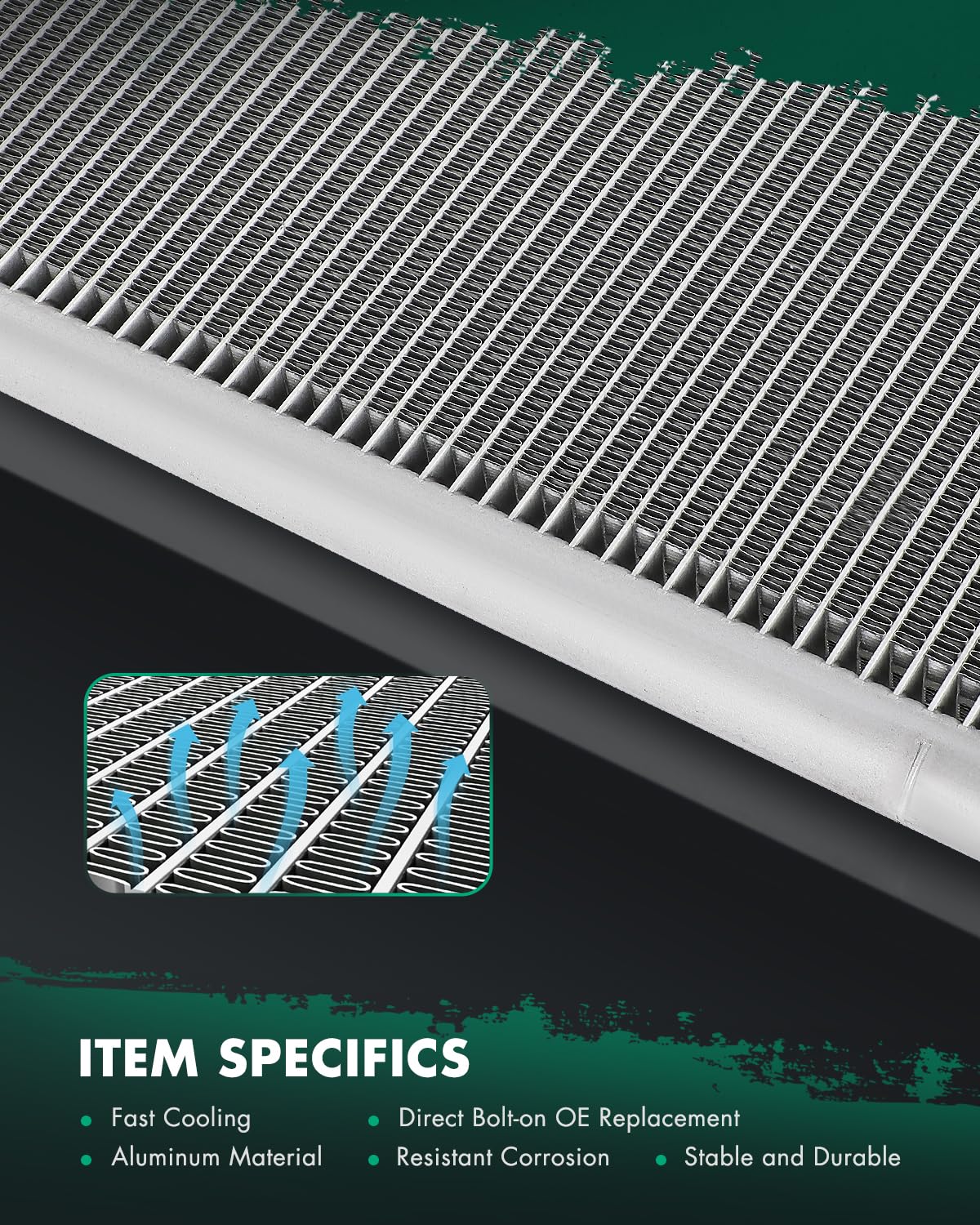 SCITOO Condenser Air Conditioning Compatible with Ford Mustang 2015 2016 2017 2018 2019 2020 2021 3.7L 5.0L 5.2L, Replace# FR3Z1