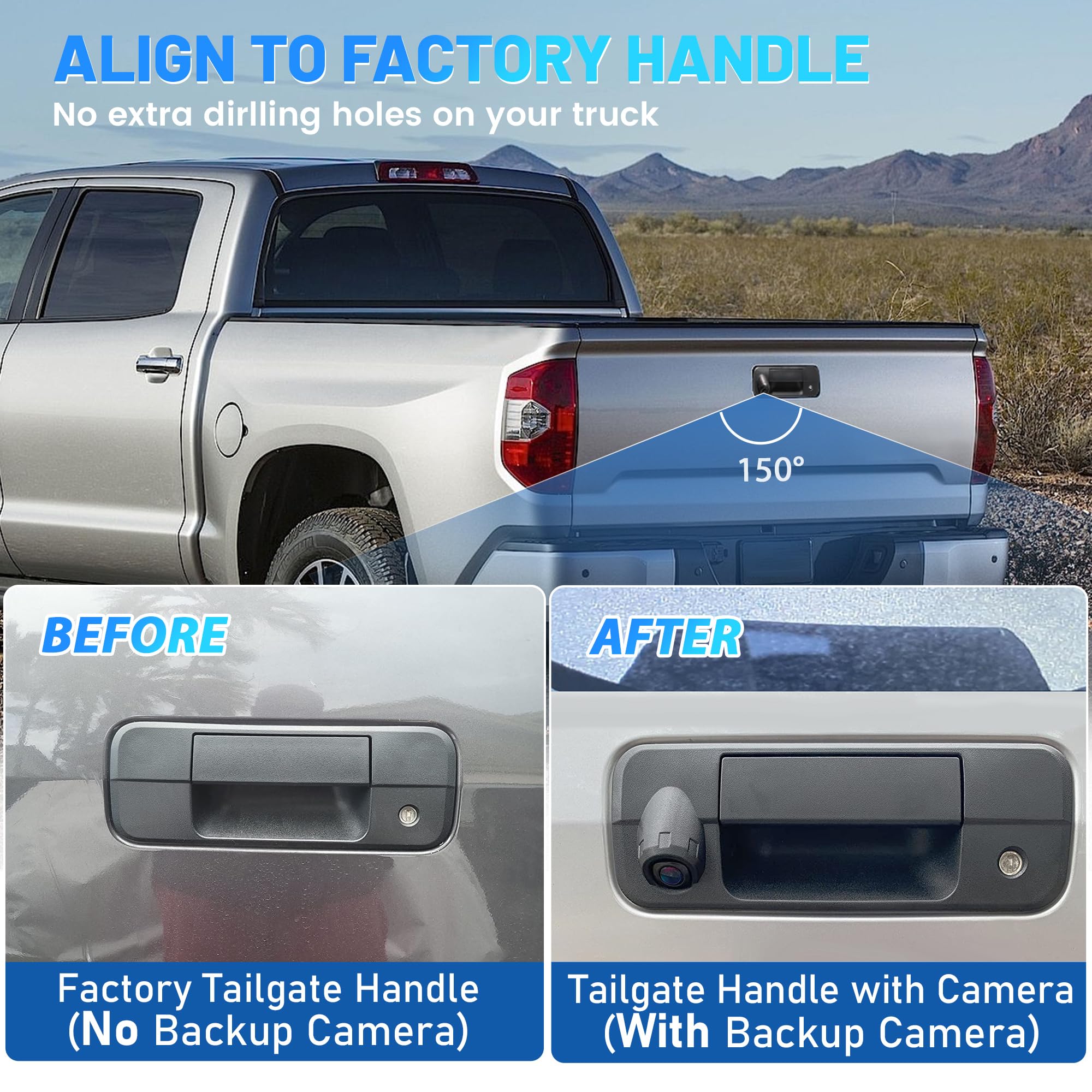 Eway Tailgate Handle Backup Camera For Toyota Tundra 2007-2013 Reversing Camera Tailgate Liftgate Latch Handle With Rear View Ca